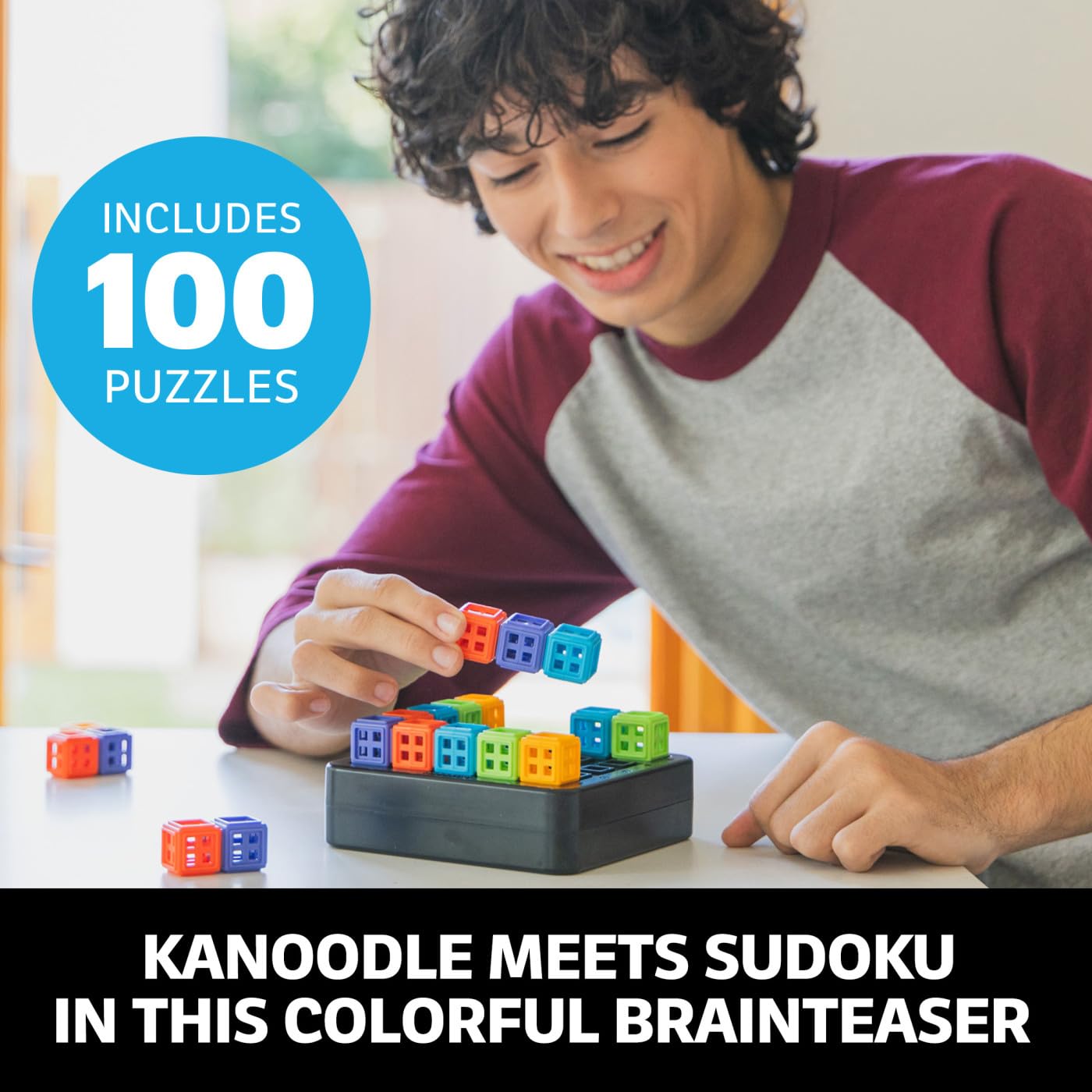 Educational Insights Kanoodle SudoQube 27-Piece Brain Teaser Puzzle | 100 Challenges | Ages 7-11