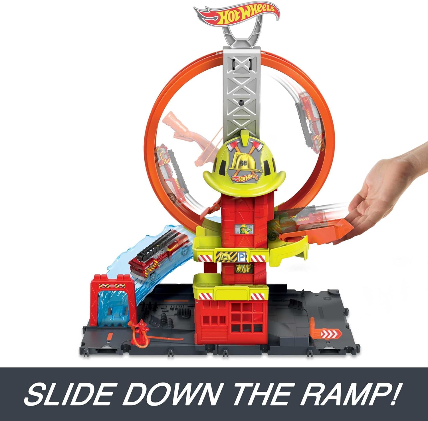 Hot Wheels City Super Loop Fire Station Playset - Stunt & Race Action for Kids 4+ 3