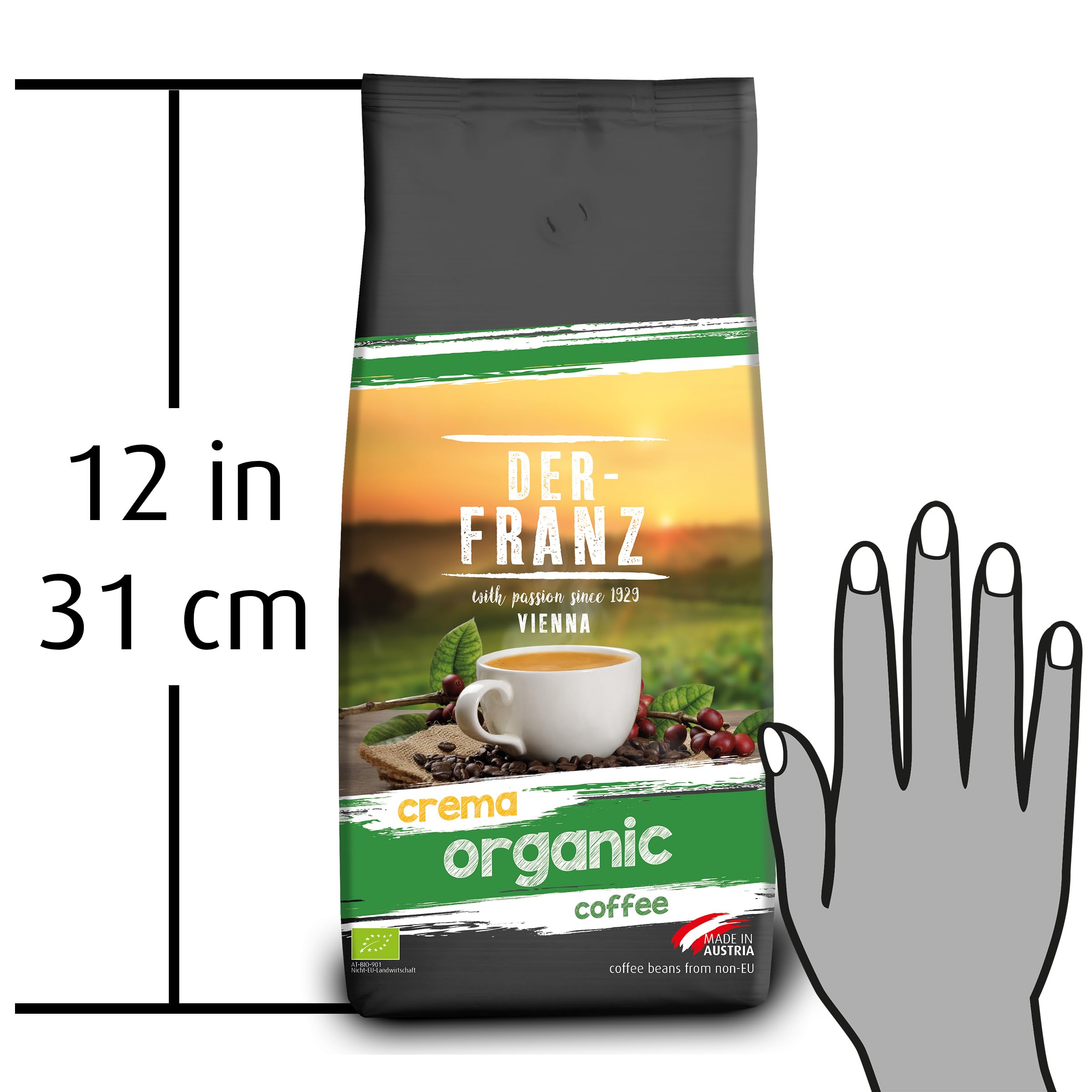 Der-Franz Crema Organic Coffee, Ground, 1000 g 3