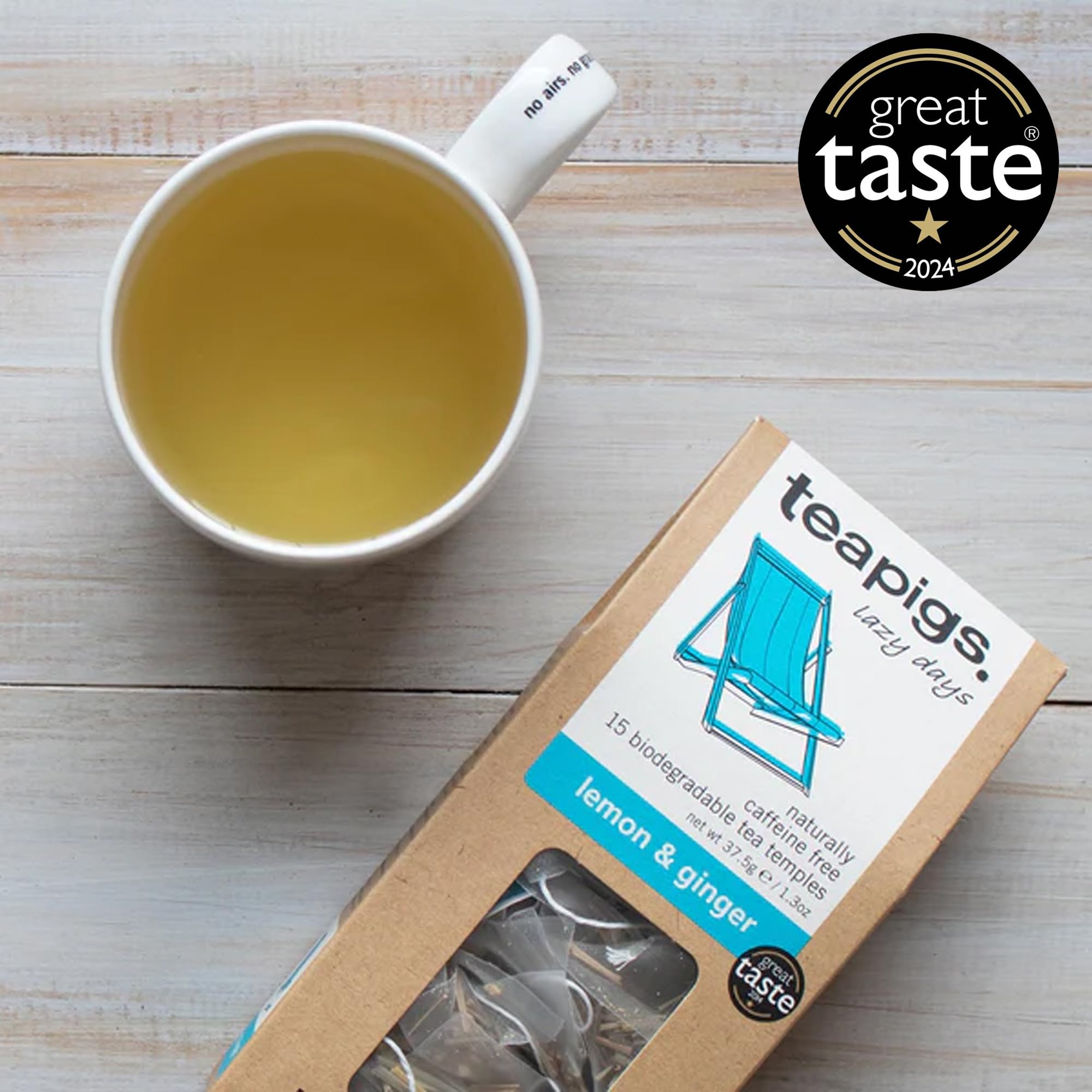 teapigs Lemon Ginger Herbal Tea Bags - 50 Biodegradable Tea Temples, Caffeine-Free with Ginger, Lemongrass & Lemon Peel 6