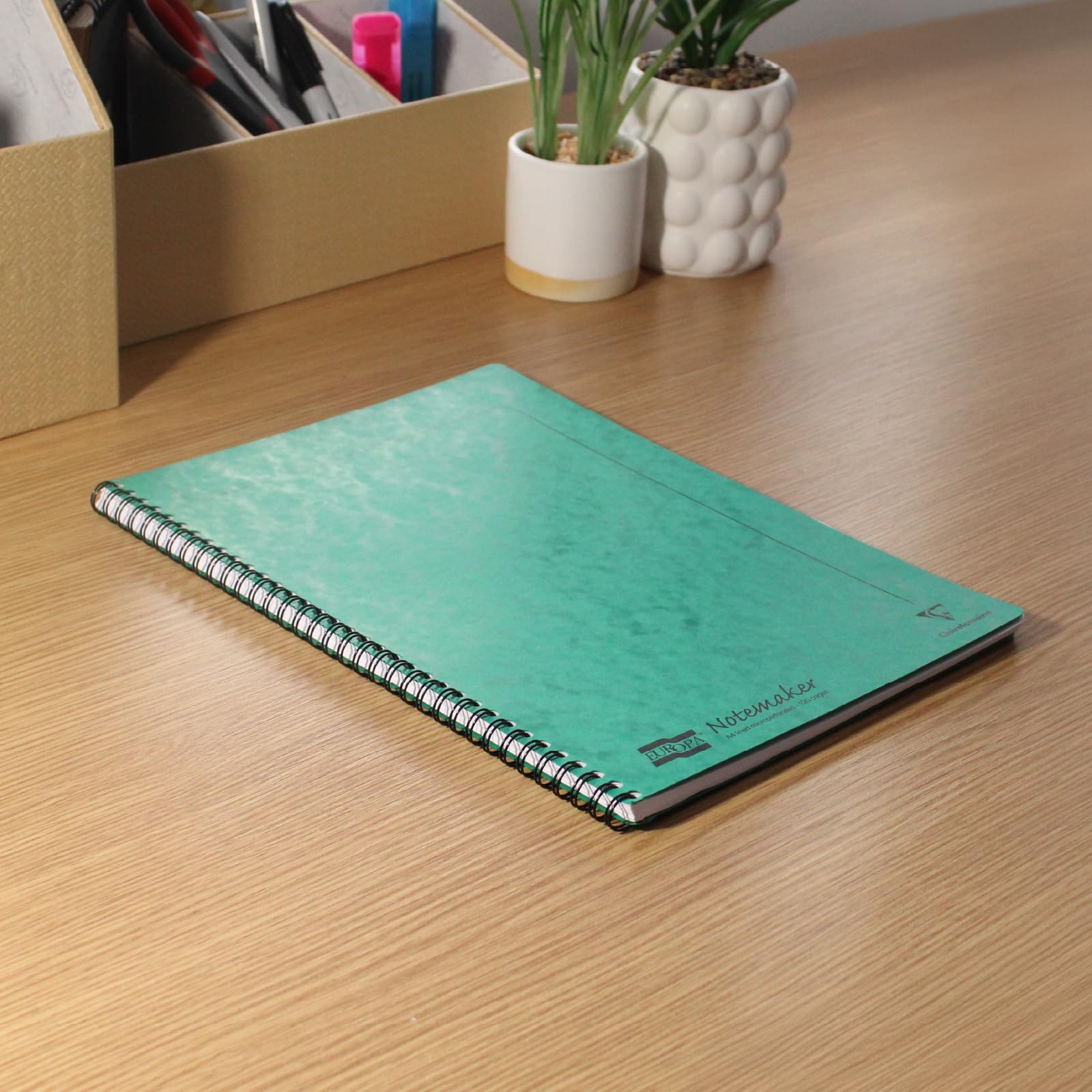Clairefontaine Notemakers Europa Spiral Notebook - A4, Ruled, Green | 90 g/m² Velvet Vellum Paper 3