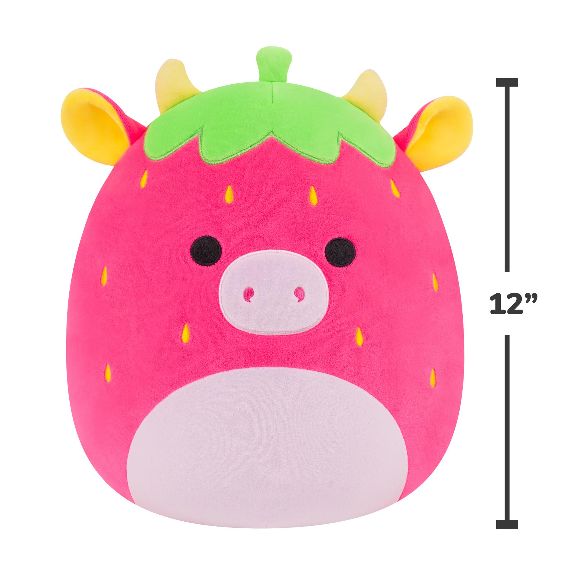 Squishmallows 12-Inch Cleary the Pink Strawberry Cow Plush - Soft Stuffed Animal for Kids 6+ 6