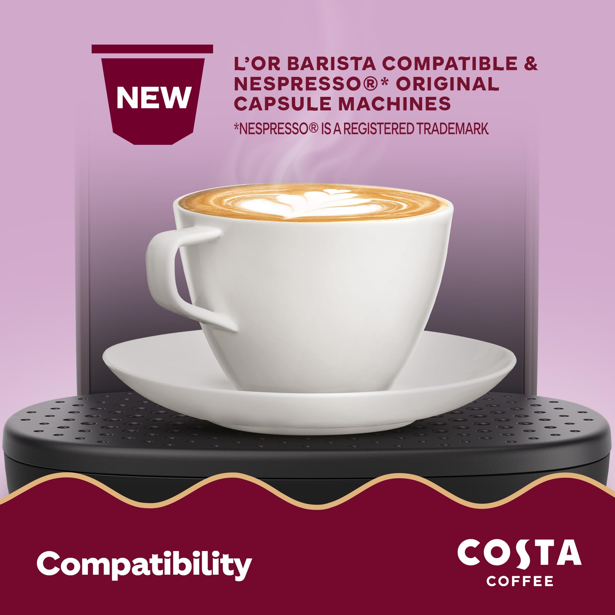 Costa Dark Intense Roast Aluminium Coffee Pods (Pack of 10, 100 Total) - Fortuna Model - Compatible with NespressoⓇ* Original & L’OR Barista 4