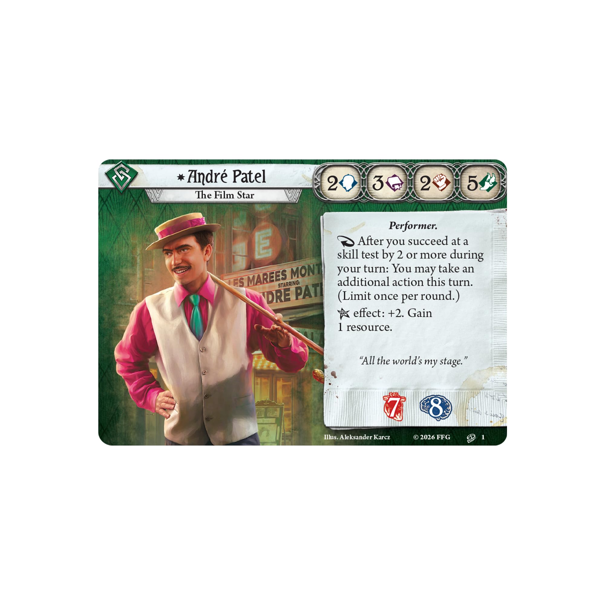 Asmodee Arkham Horror: The Card Game André Patel Investigator Deck - Ages 14+ 2