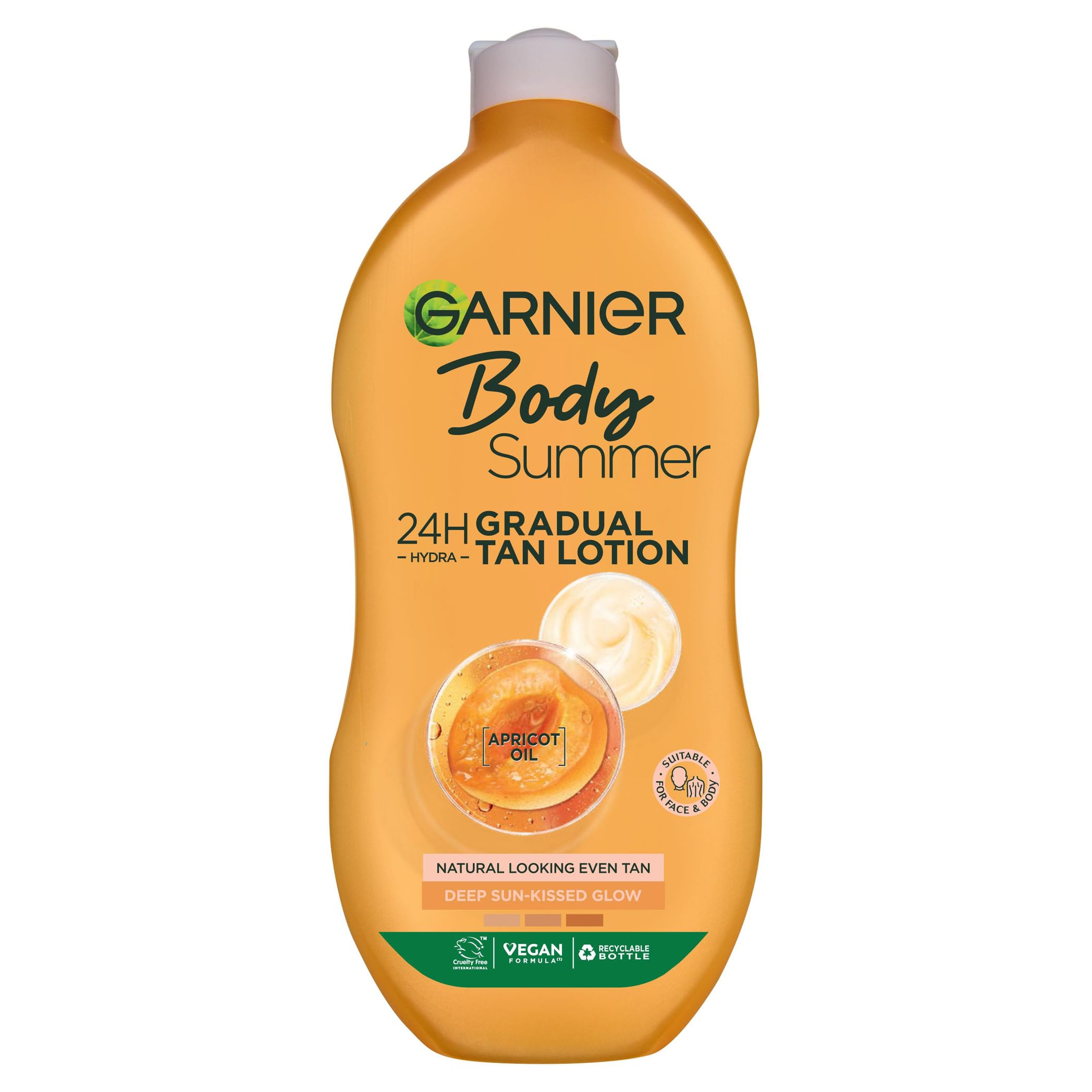 Garnier Summer Body Gradual Tan Moisturising Lotion - 24HR Hydration | Apricot Scent | 400ml