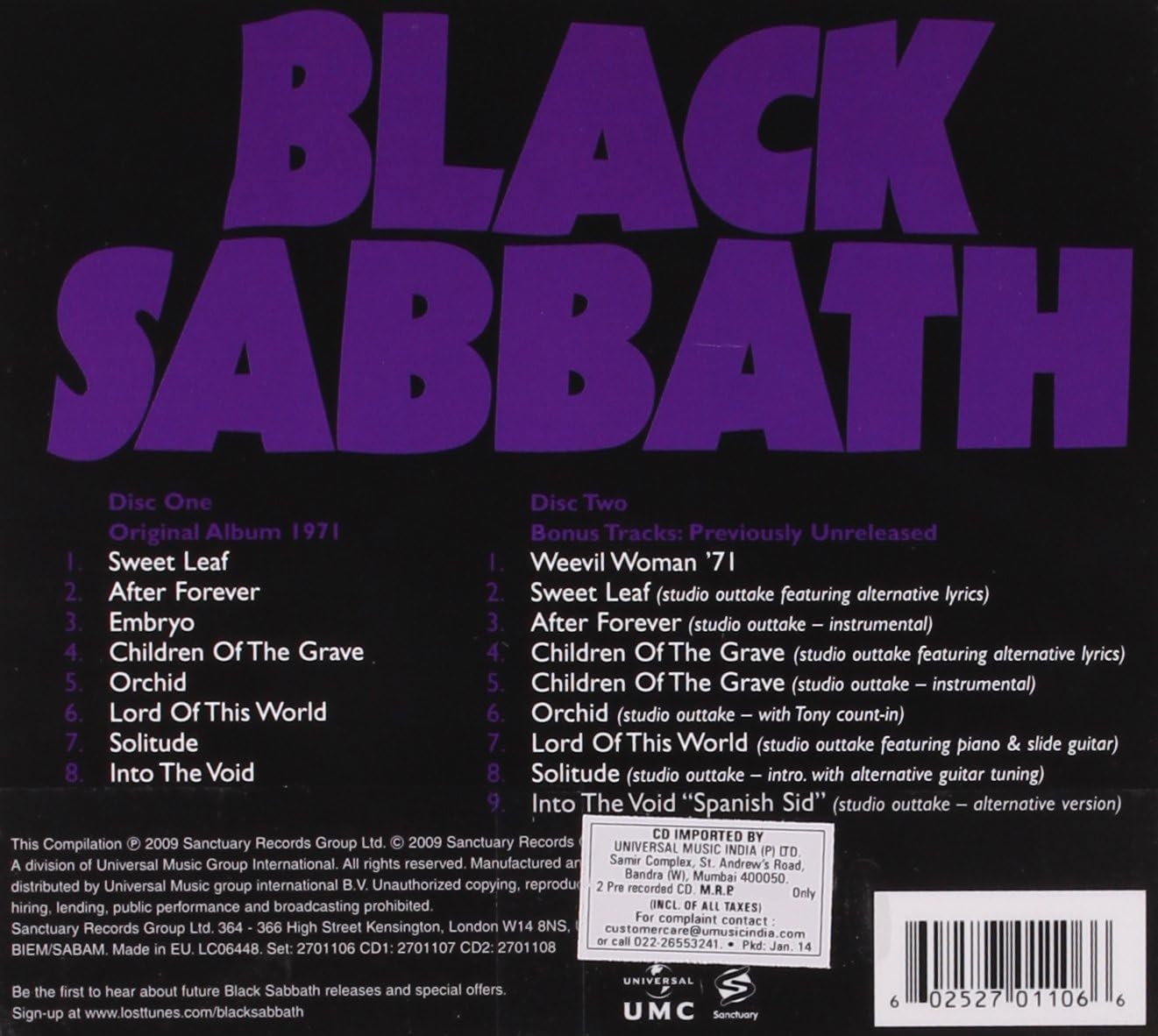 Black Sabbath - Master of Reality [Audio CD]