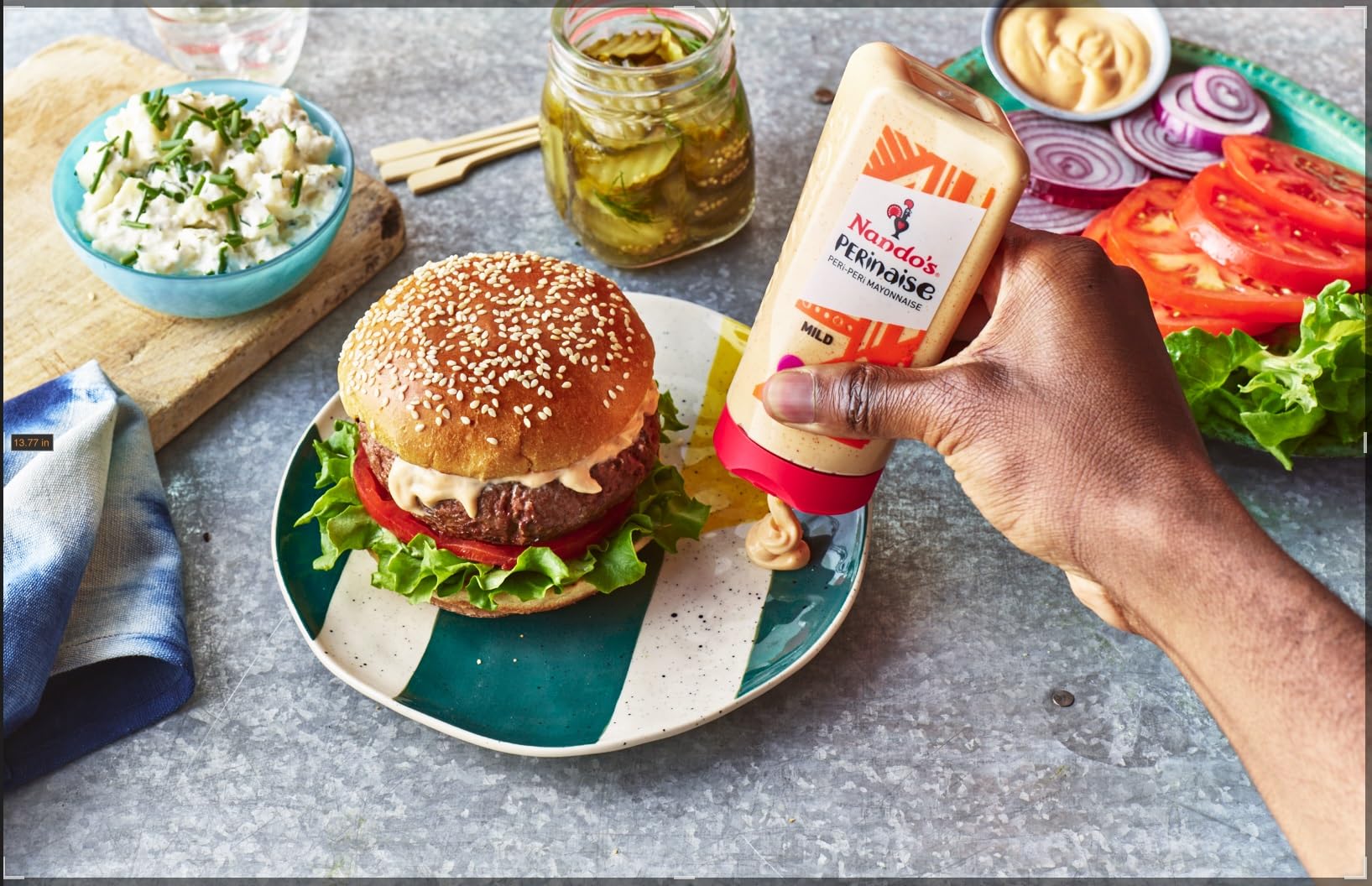 Nando's Mild Perinaise Mayonnaise - Creamy PERi-PERi Flavor | 265g Squeezy Bottle (Pack of 6) 2