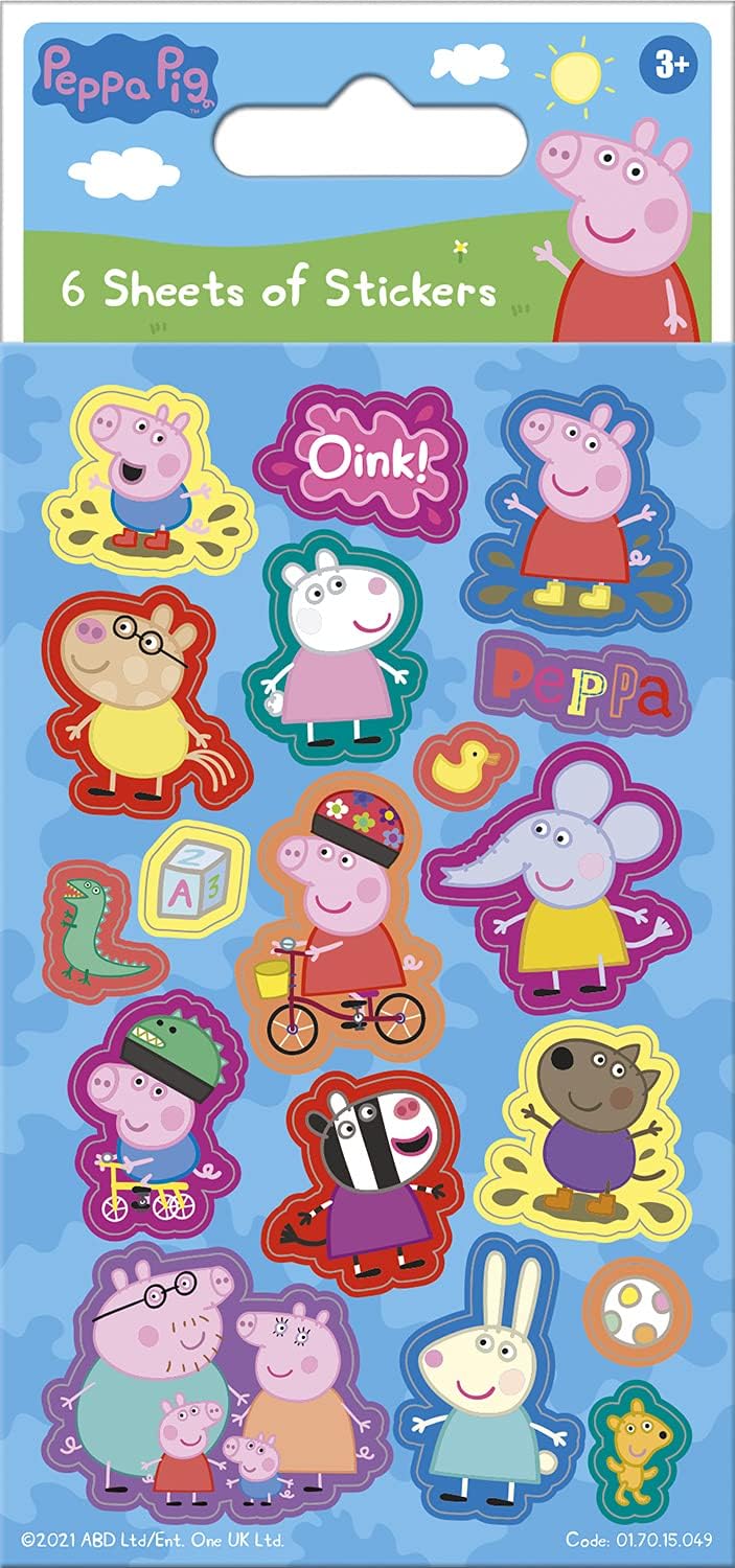 Paper Projects Peppa Pig Blue Party Bag Sticker Bundle - 18 Sheets Foil & Paper Stickers 3