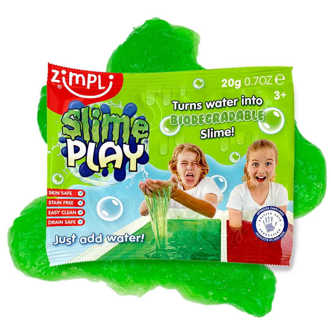 Zimpoi Slime Play Kit - Create 2L of Oozy Goo, Biodegradable & Skin Safe, 3+ Years