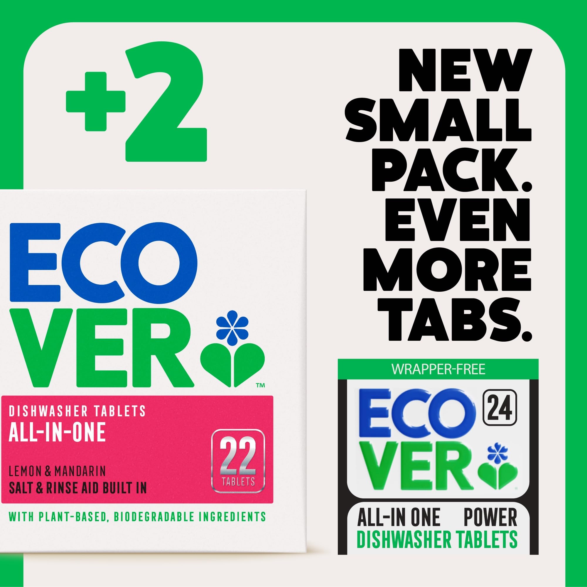 Ecover - All-In-One Power Dishwasher Tablets with Rinse Aid & Salt 6