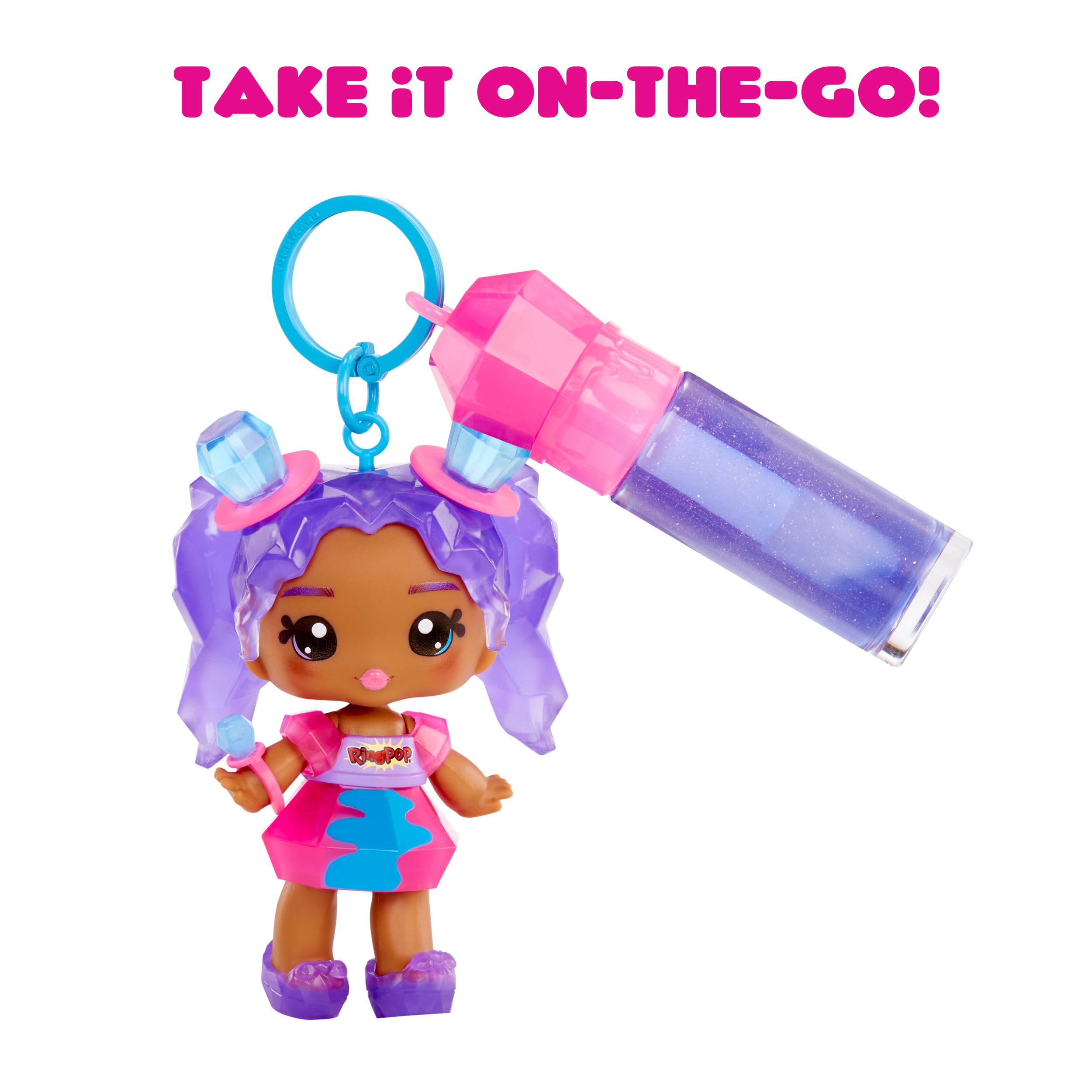 Yummiland x Ring Pop Ruthie Pop Doll - DIY Lip Gloss Playset with Keychain, Ages4+