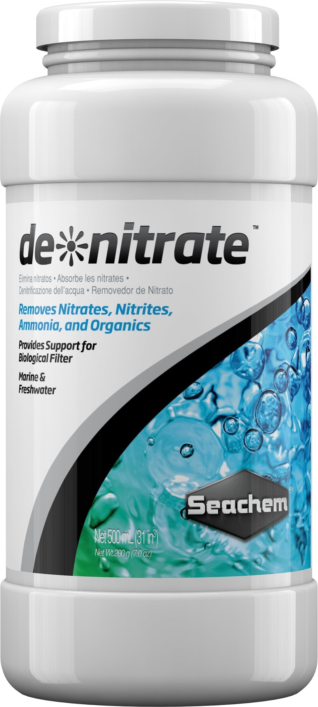 Seachem De Nitrate Remover - Removes Nitrates, Nitrites, Ammonia & Organics | 500 ml