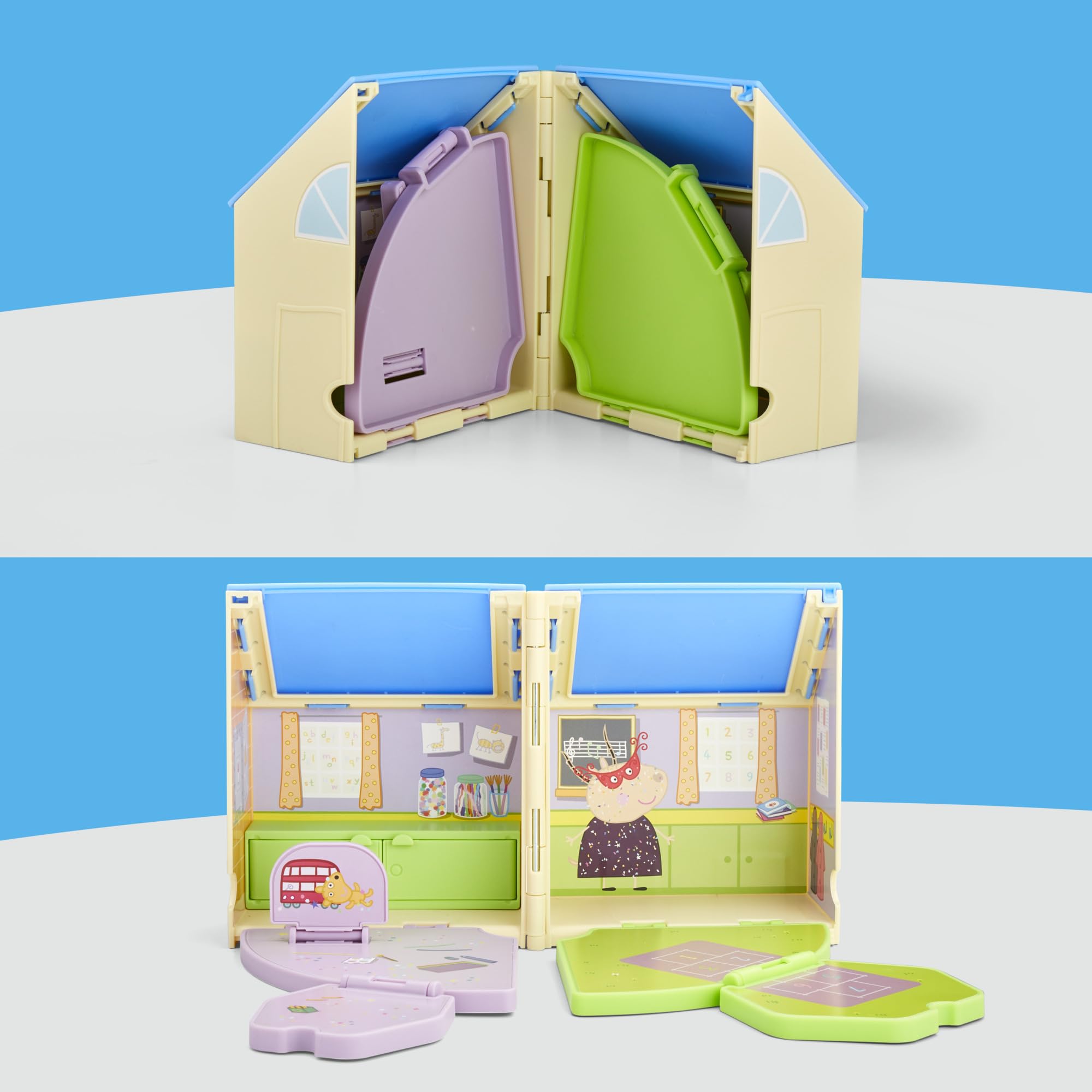 Peppa Pig Peppa's Pop-Open Playgroup Playset - Classroom & Playground Pretend Play for Ages 3+ 5