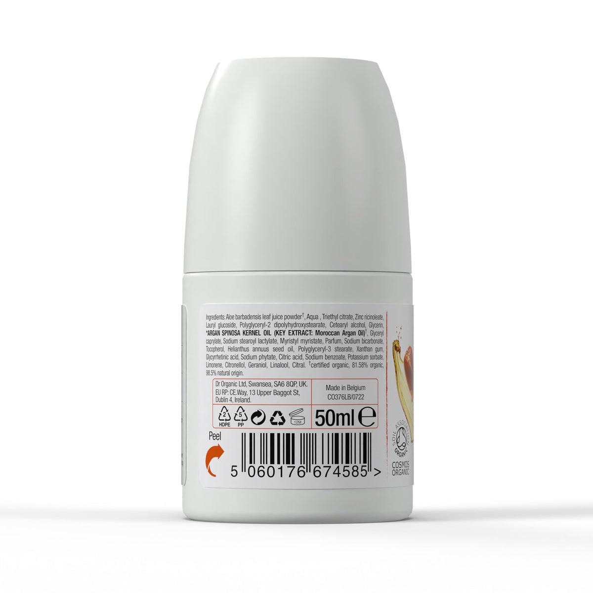 Dr. Organic Moroccan Argan Oil Deodorant - Aluminium Free Roll-On, 50 ml