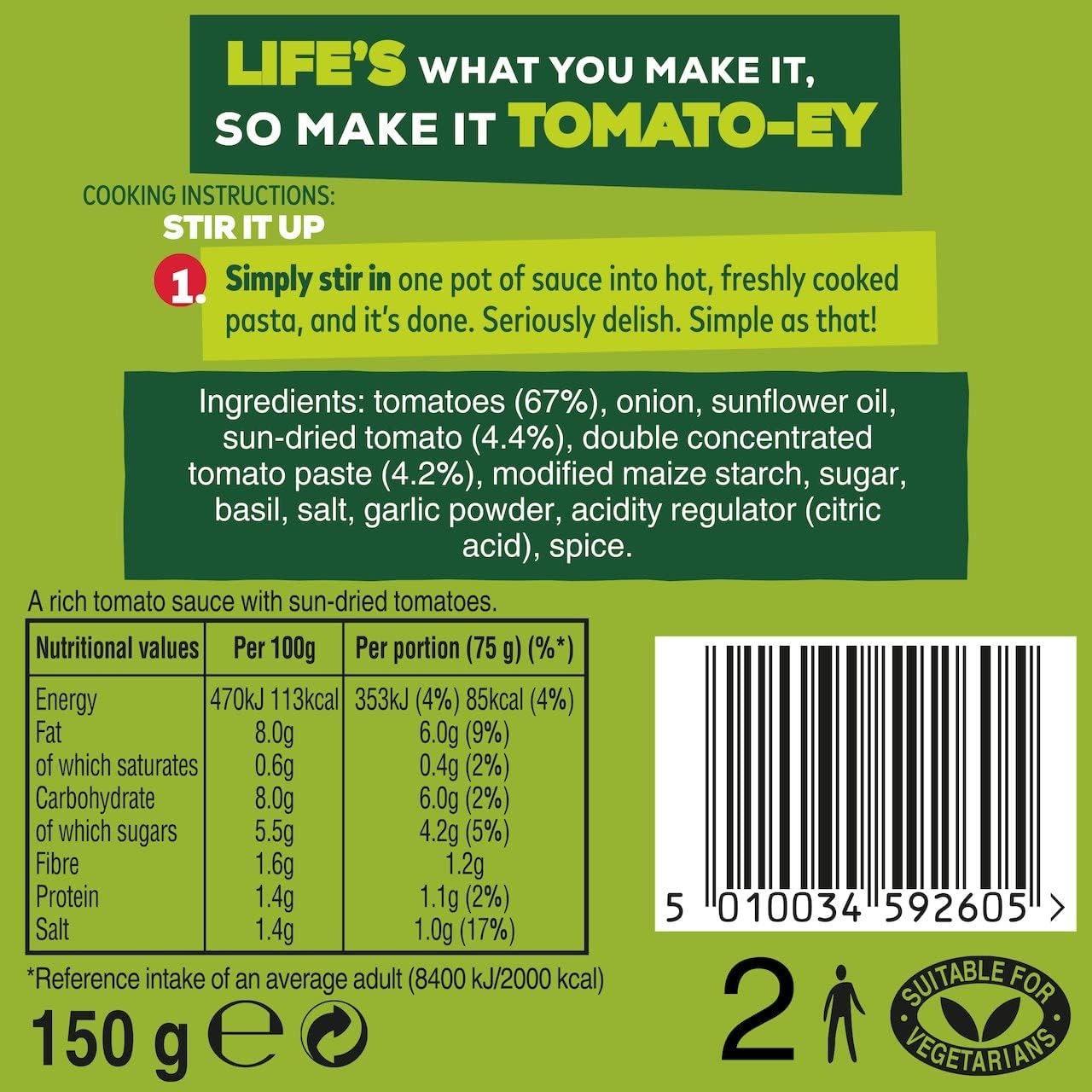 Dolmio Sun Dried Tomato Stir-In Pasta Sauce, 150g (Pack of 7) 5