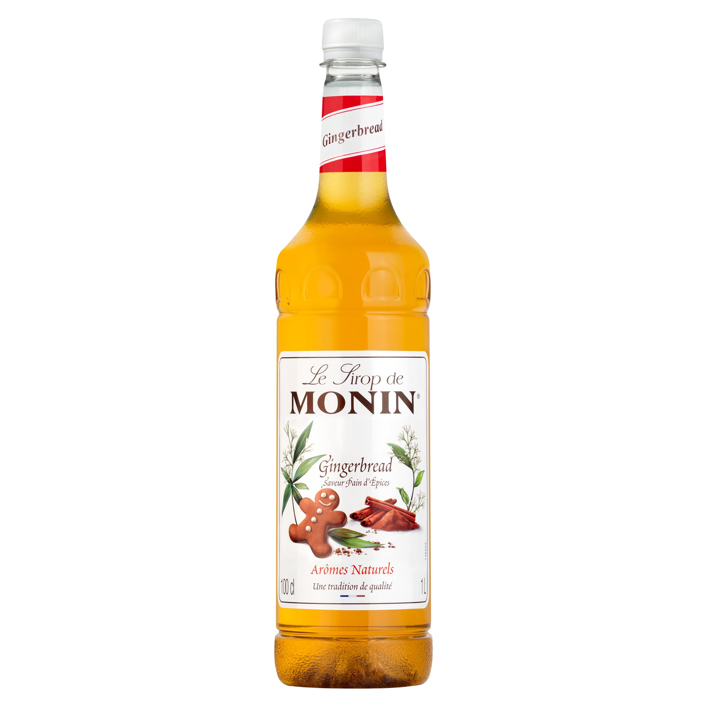 Monin Gingerbread Syrup 1L - Vegan, Natural Flavours for Coffee, Cocktails & Hot Chocolate