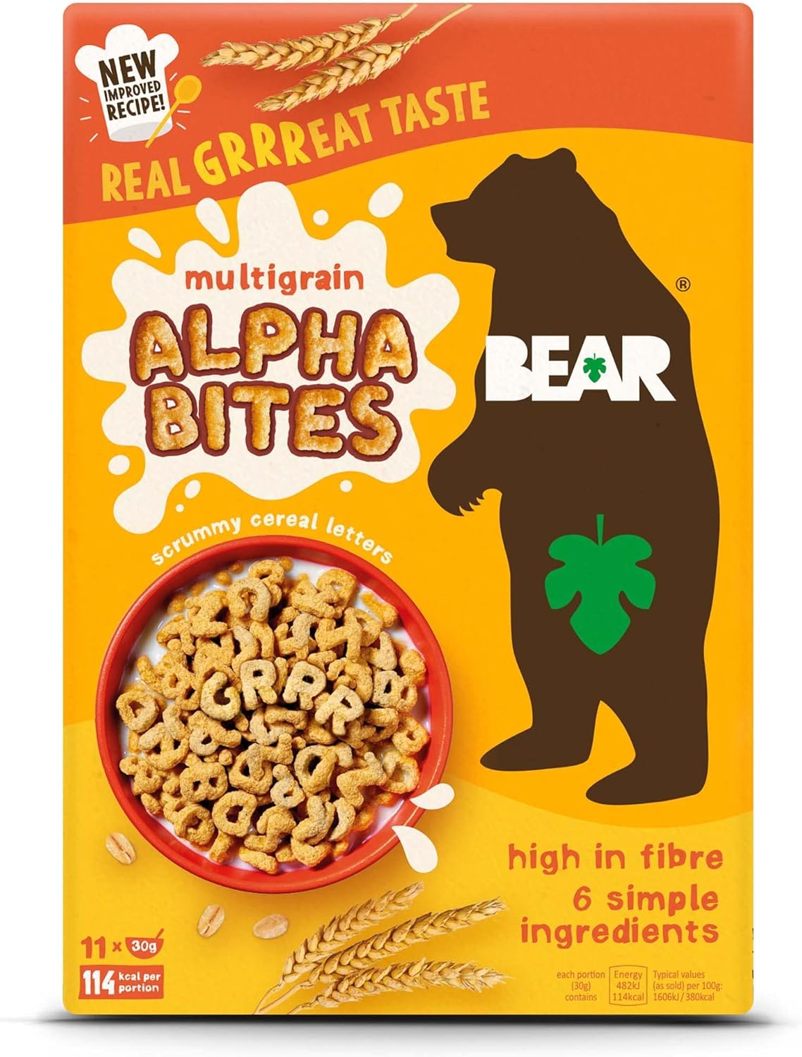 BEAR Alphabites Multigrain Cereal for Kids - High Fibre Breakfast Cereal - 350g 5