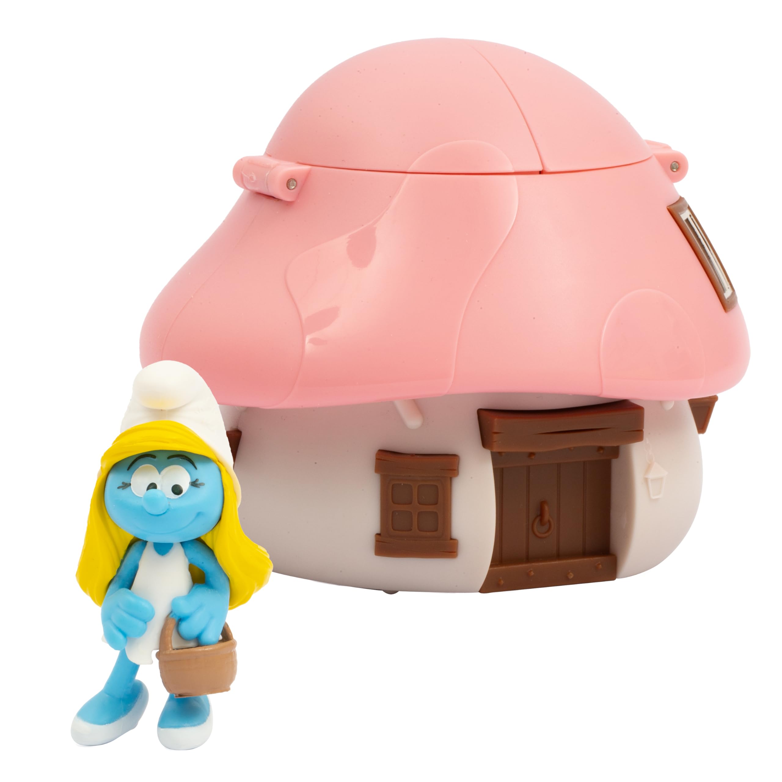 Smurfette Smurf & Pink Roof House Playset - Rechargeable Confetti Surprise, Ages 3+