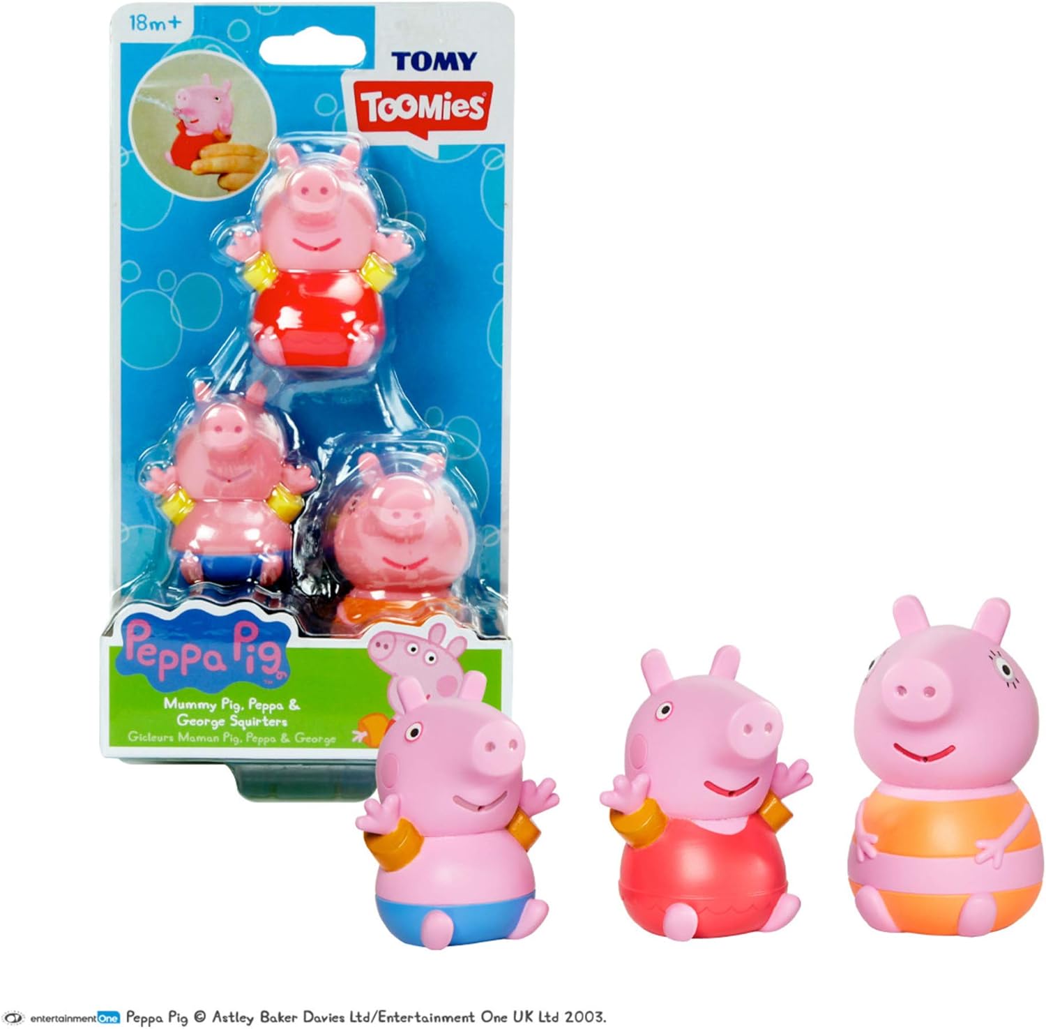 TOMY Toomies Peppa Pig Bath Squirters - Mummy Pig, Peppa & George Water Toys for Toddlers 3