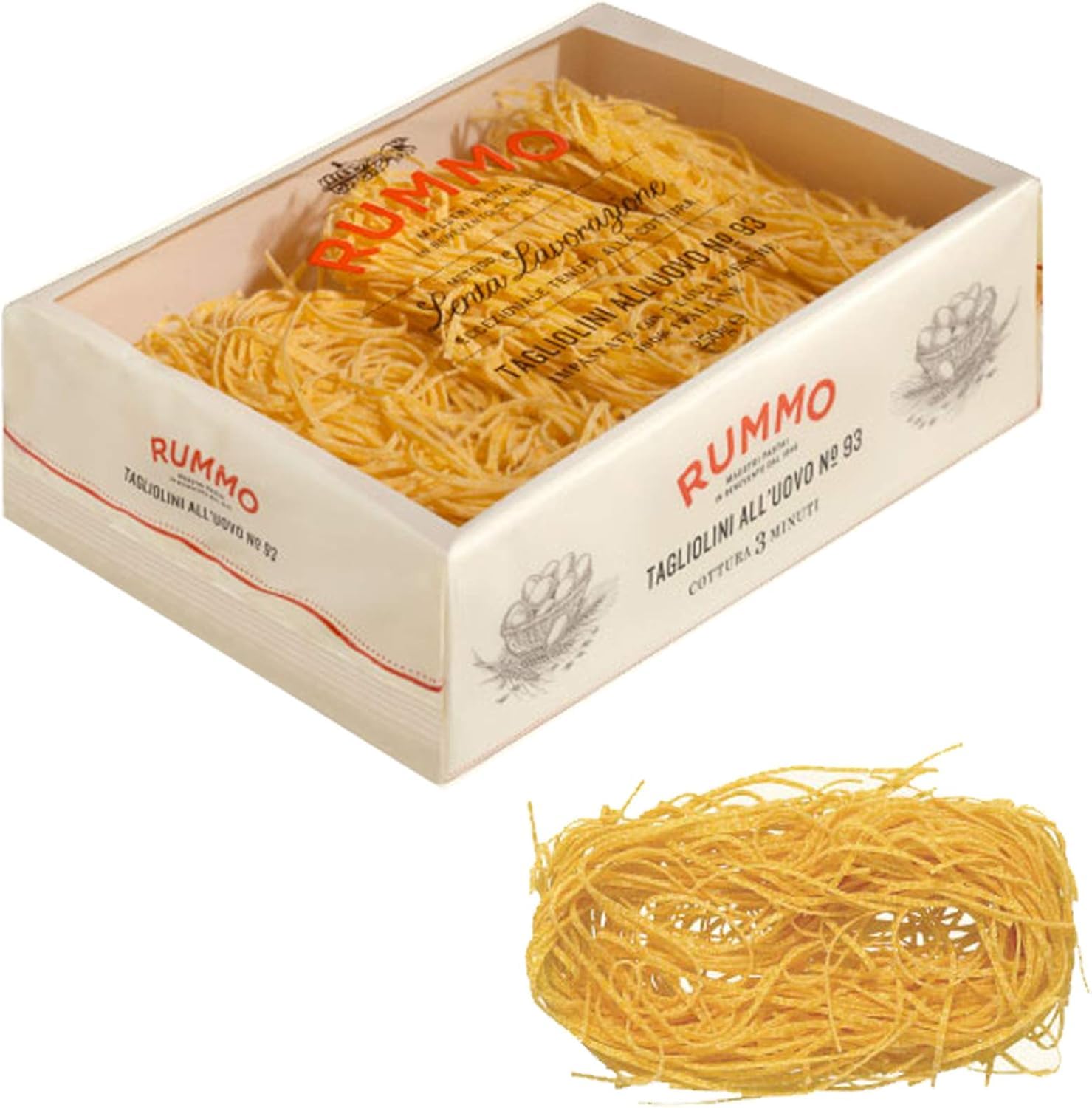 Rummo - Egg Tagliolini All'uovo Pasta No. 93 - Fine-Cut Italian Egg Pasta 4