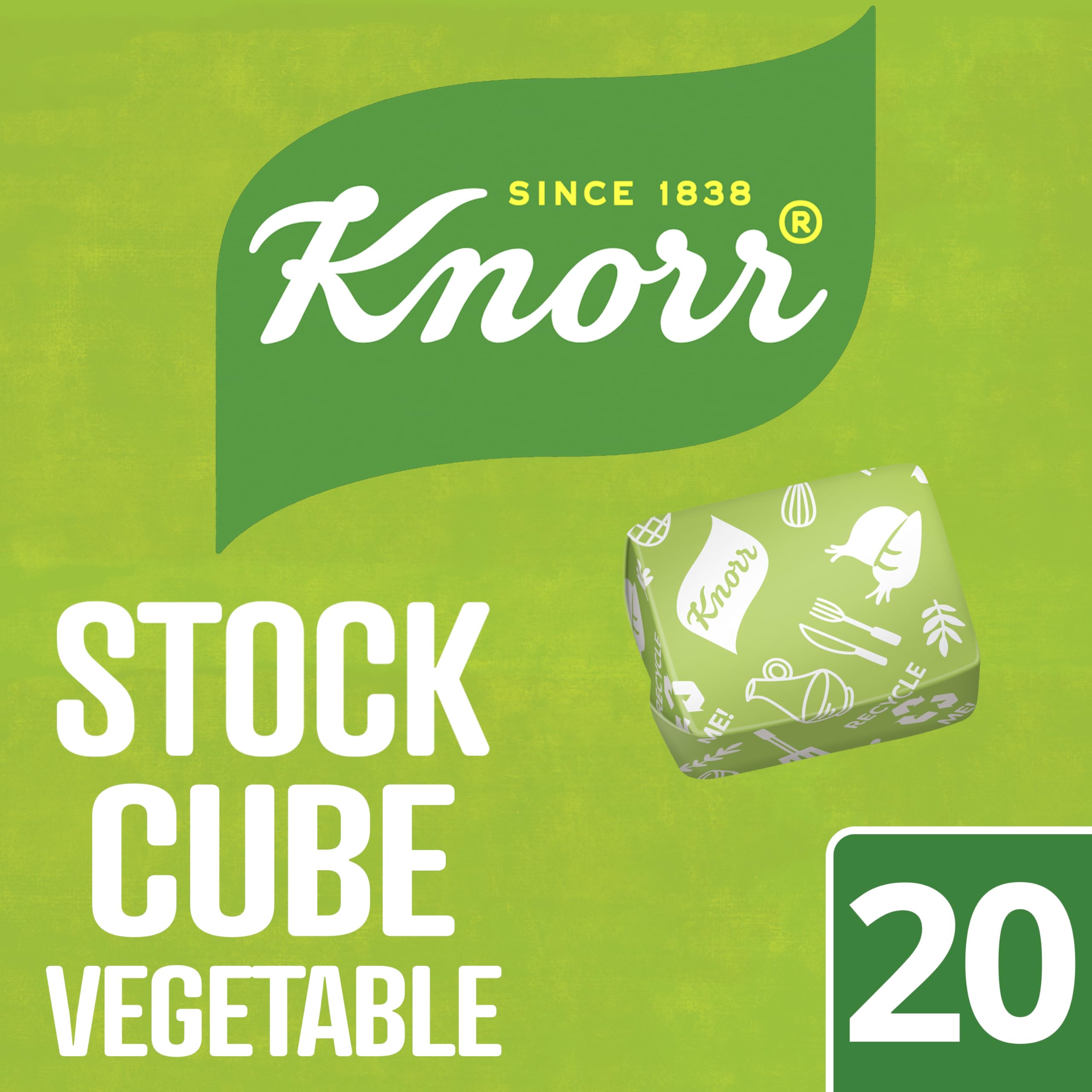 Knorr Vegetable Stock Cubes - Gluten-Free Flavor Enhancer | 20 x 10g Cubes