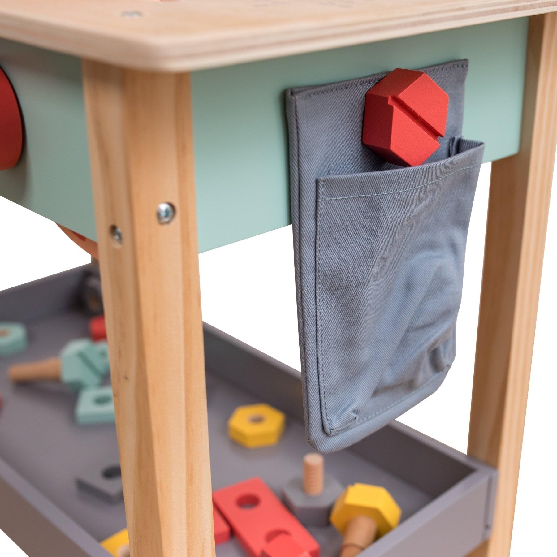 Owl & Fox Wooden Workbench Pretend Play Tool Workshop with Saw and Spanner | Ages 3+ 7