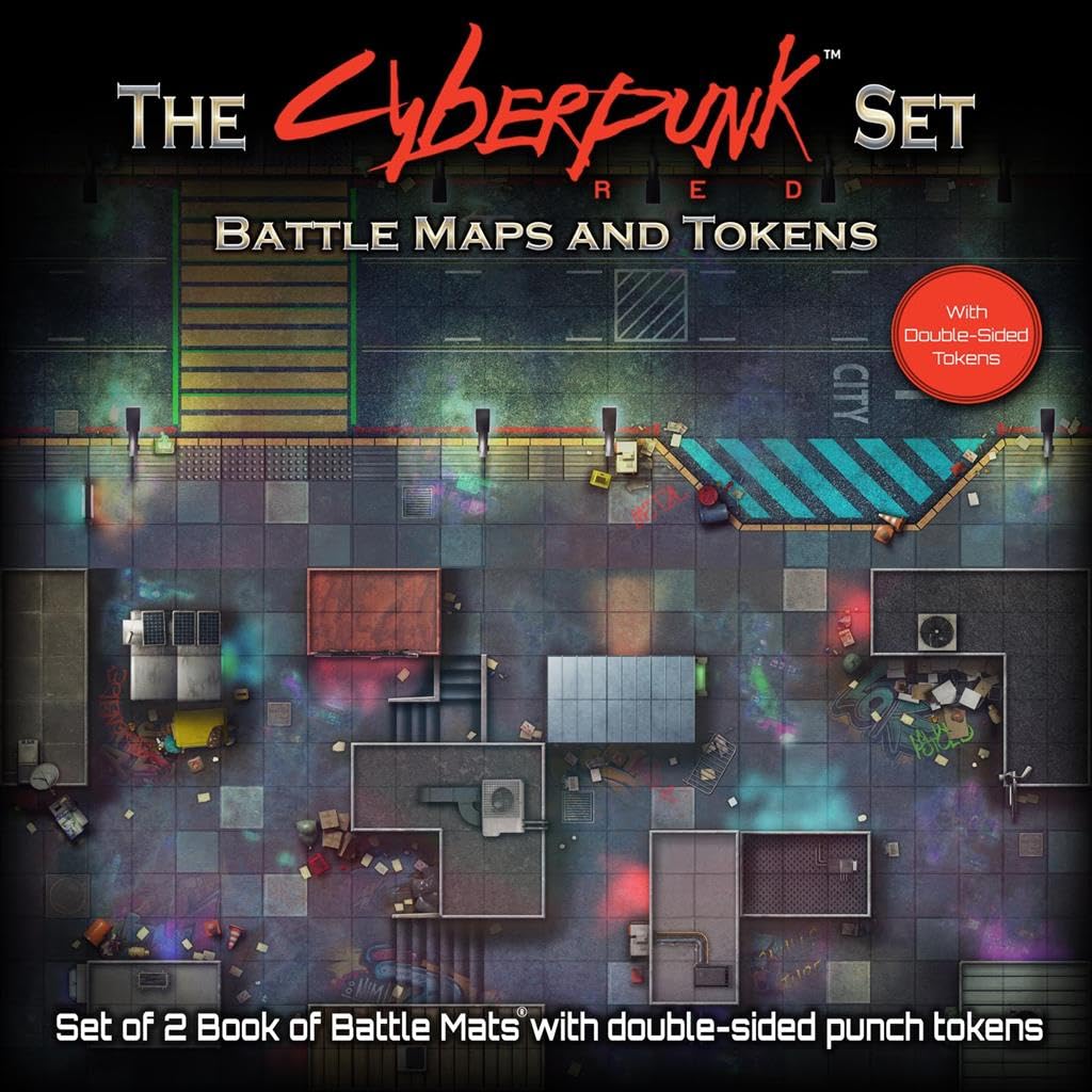 Loke BattleMats The Cyberpunk Set: Books of Battle Mats & Tokens for Cyberpunk RED 1
