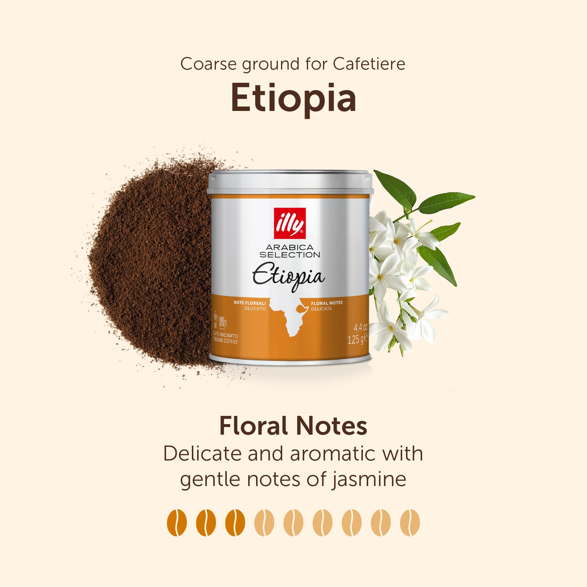 illy - Ethiopia Ground Coffee - Medium Roast - 100% Arabica - Single Origin - 125g Tin 4