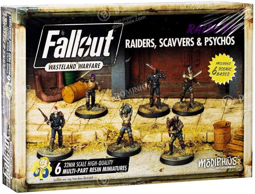 Modiphius Entertainment Fallout Wasteland Warfare Raiders, Psychos & Scavvers Miniatures Set (MUH051723)