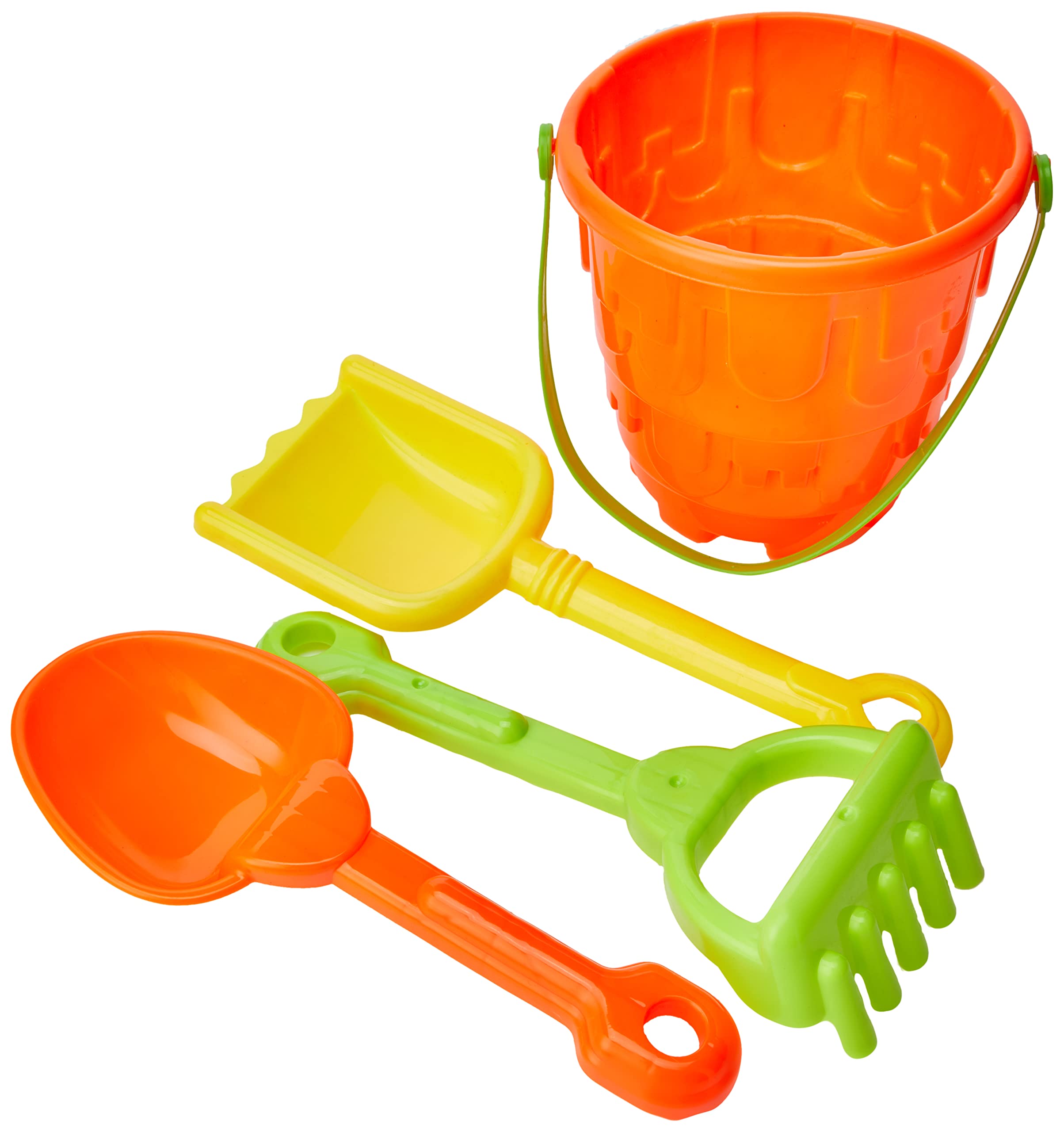 Ram Kids 8-Piece Beach Sand Bucket Set with Spade and Rake - Outdoor Play for Ages 3+