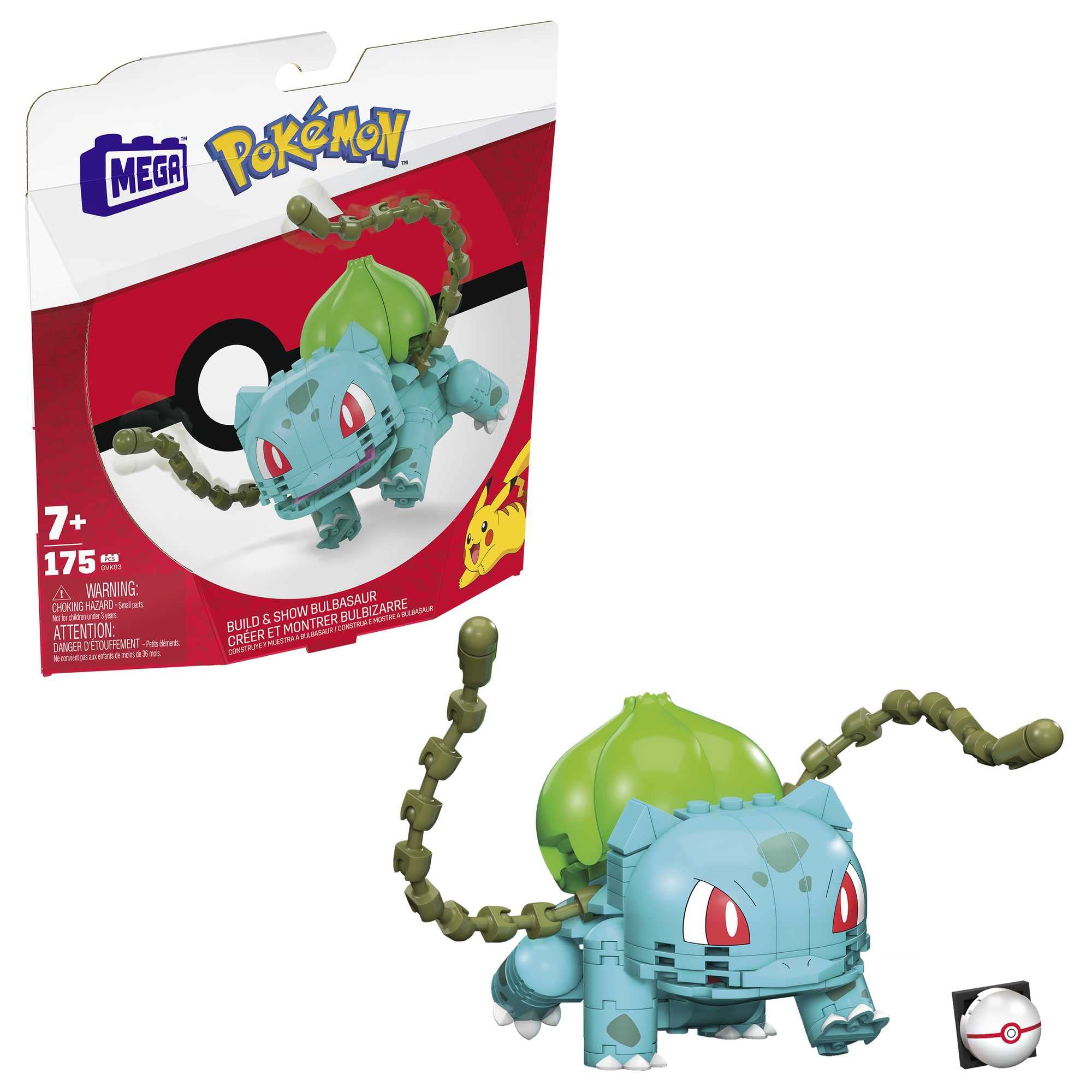 MEGA Pokémon Bulbasaur Building Set - 175-Piece Poseable Figure with Battle Effects, Ages 7+