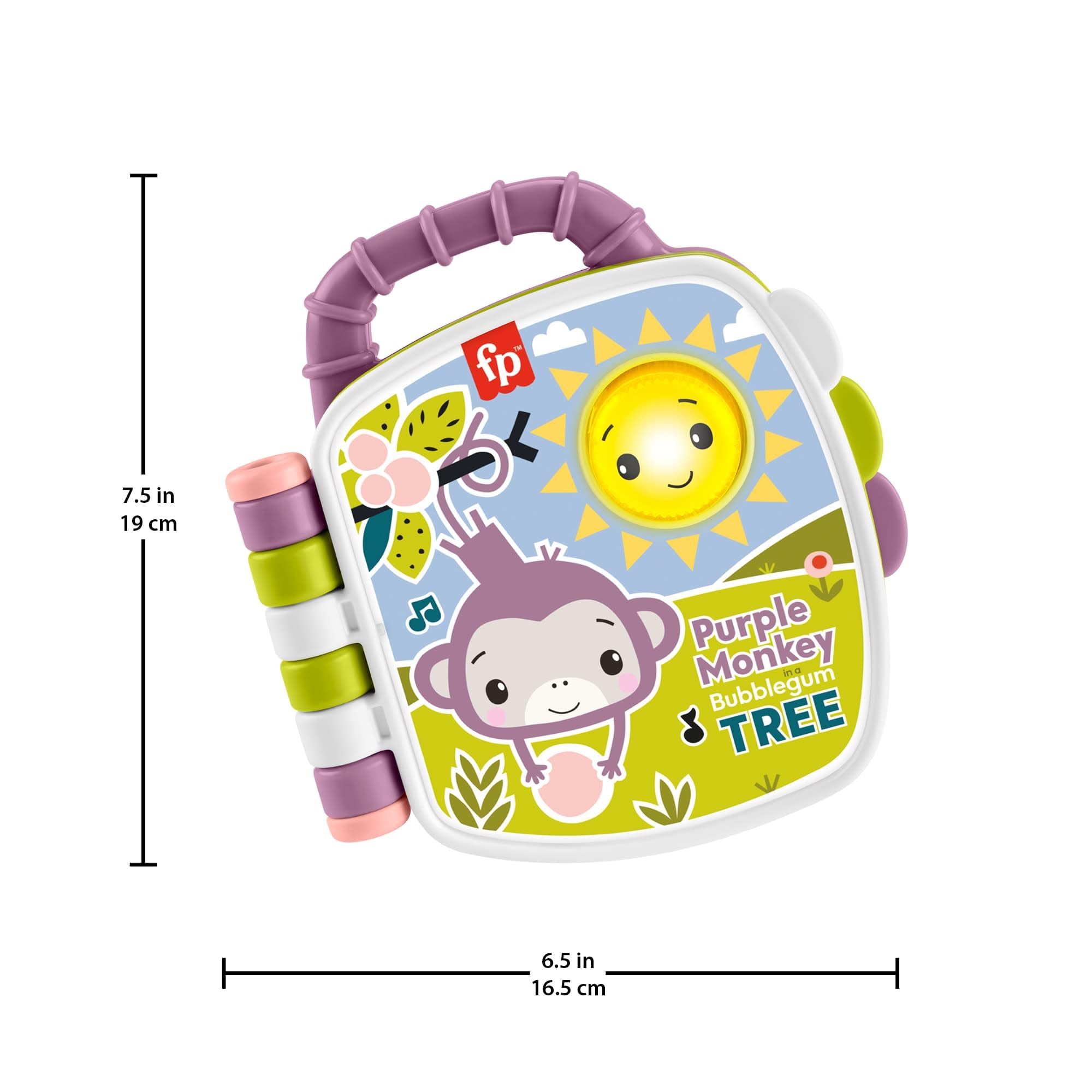 Fisher-Price Purple Monkey Musical Storybook - Lights, Sounds & Song for Babies 6M+ 3