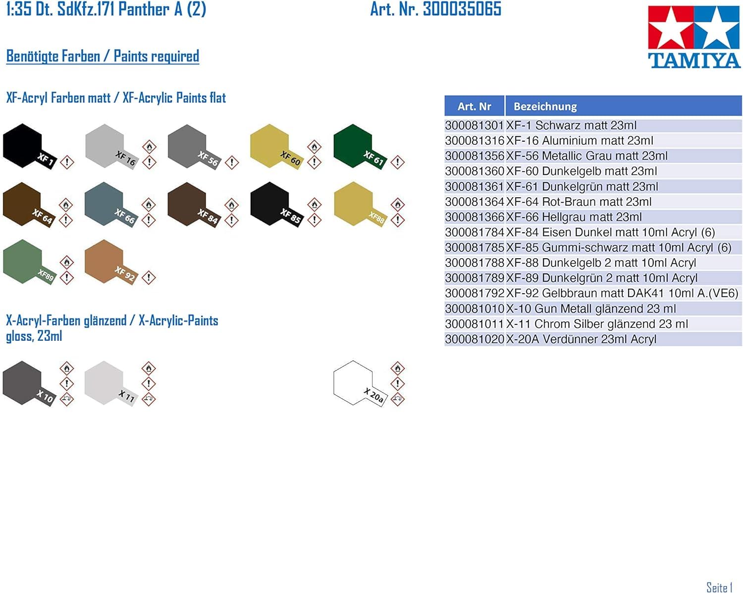 Tamiya German Panther Medium Tank - 1:35 Plastic Model Kit 35065 4