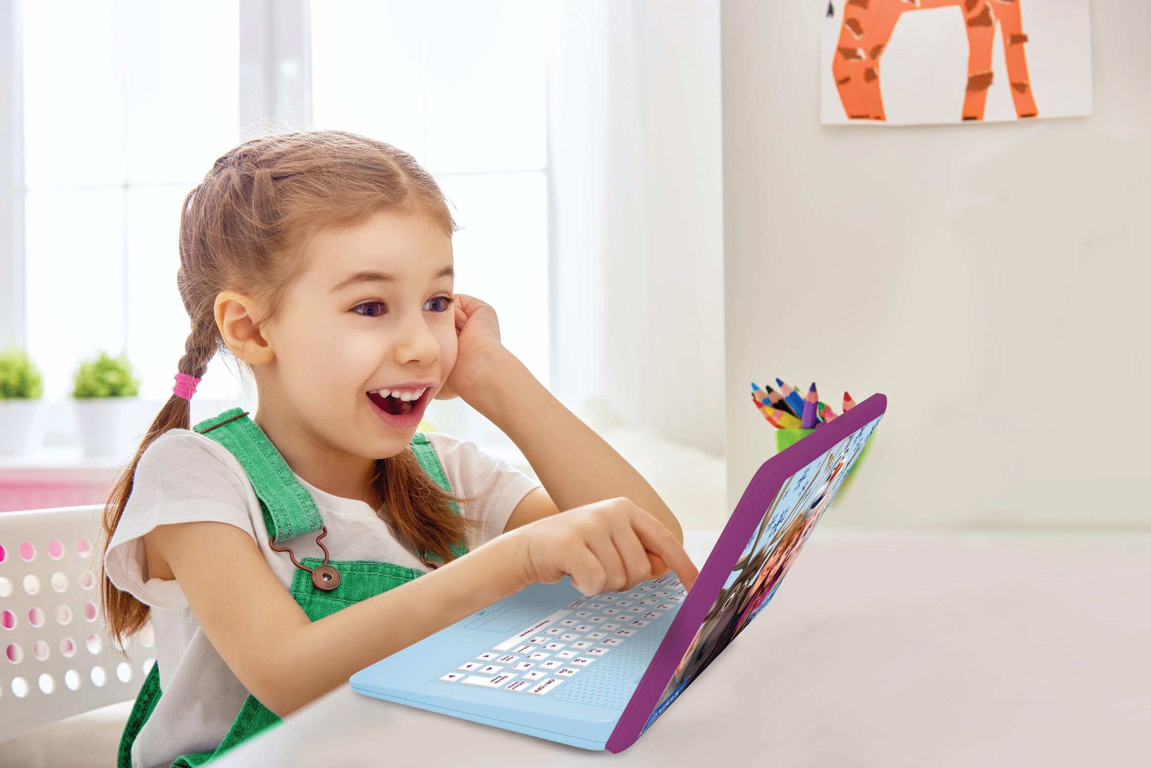 LEXIBOOK Frozen Bilingual Educational Laptop - English & French Learning for Kids