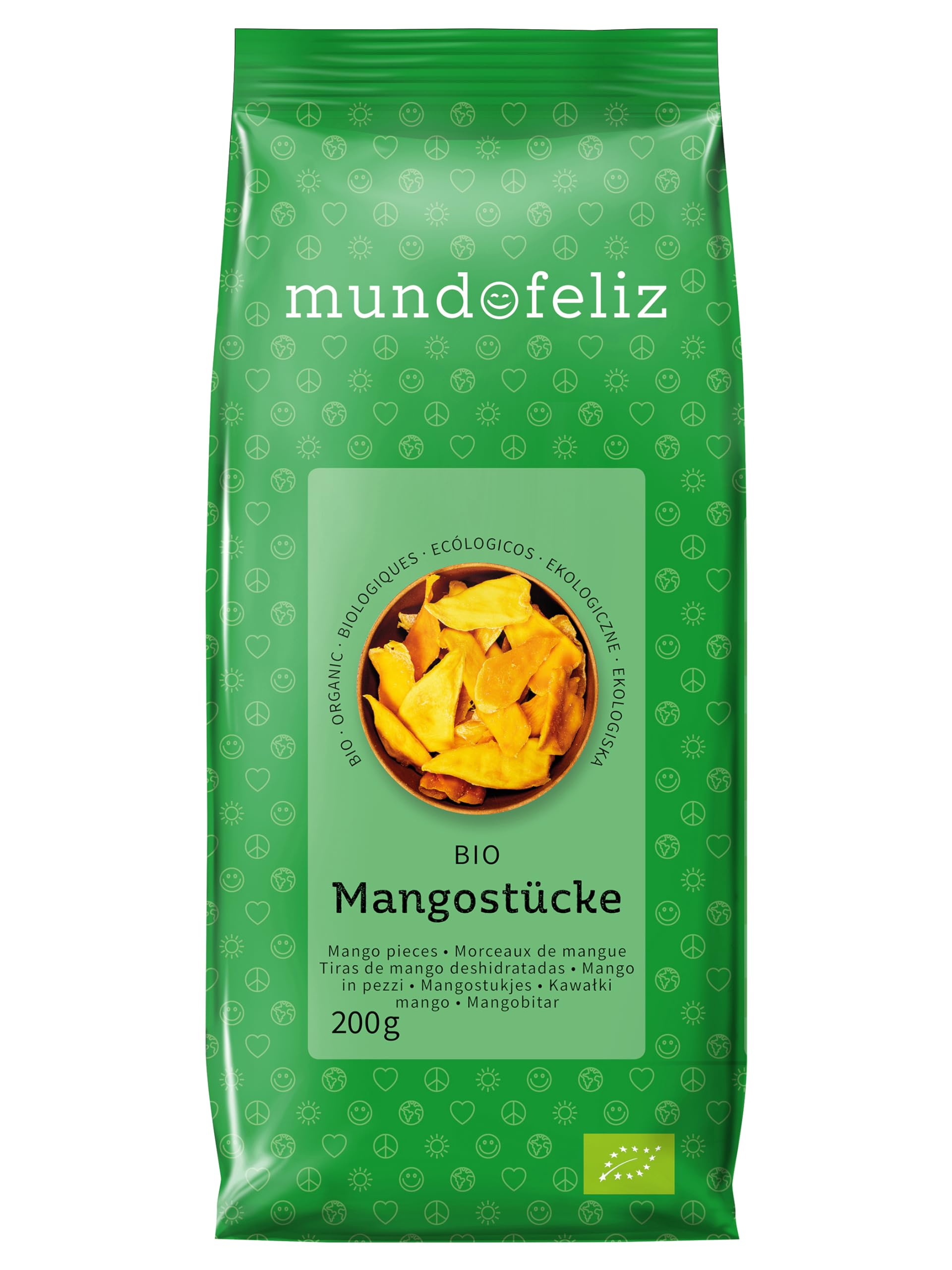 Mundo Feliz Organic Dried Mango Stripes - 3 x 200g Pack | Unsweetened | Vegan 1