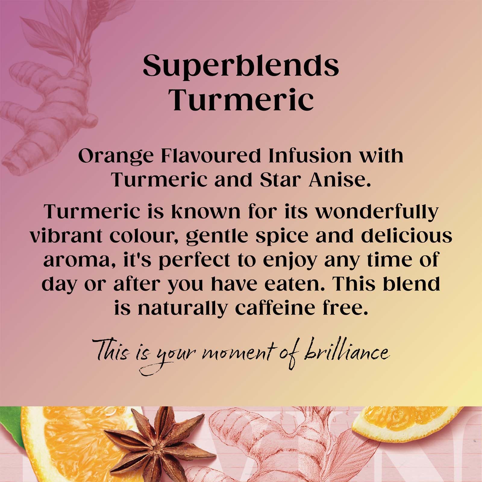 Twinings Superblends Turmeric Tea - Orange & Star Anise Herbal Infusion, 80 Biodegradable Tea Bags 6