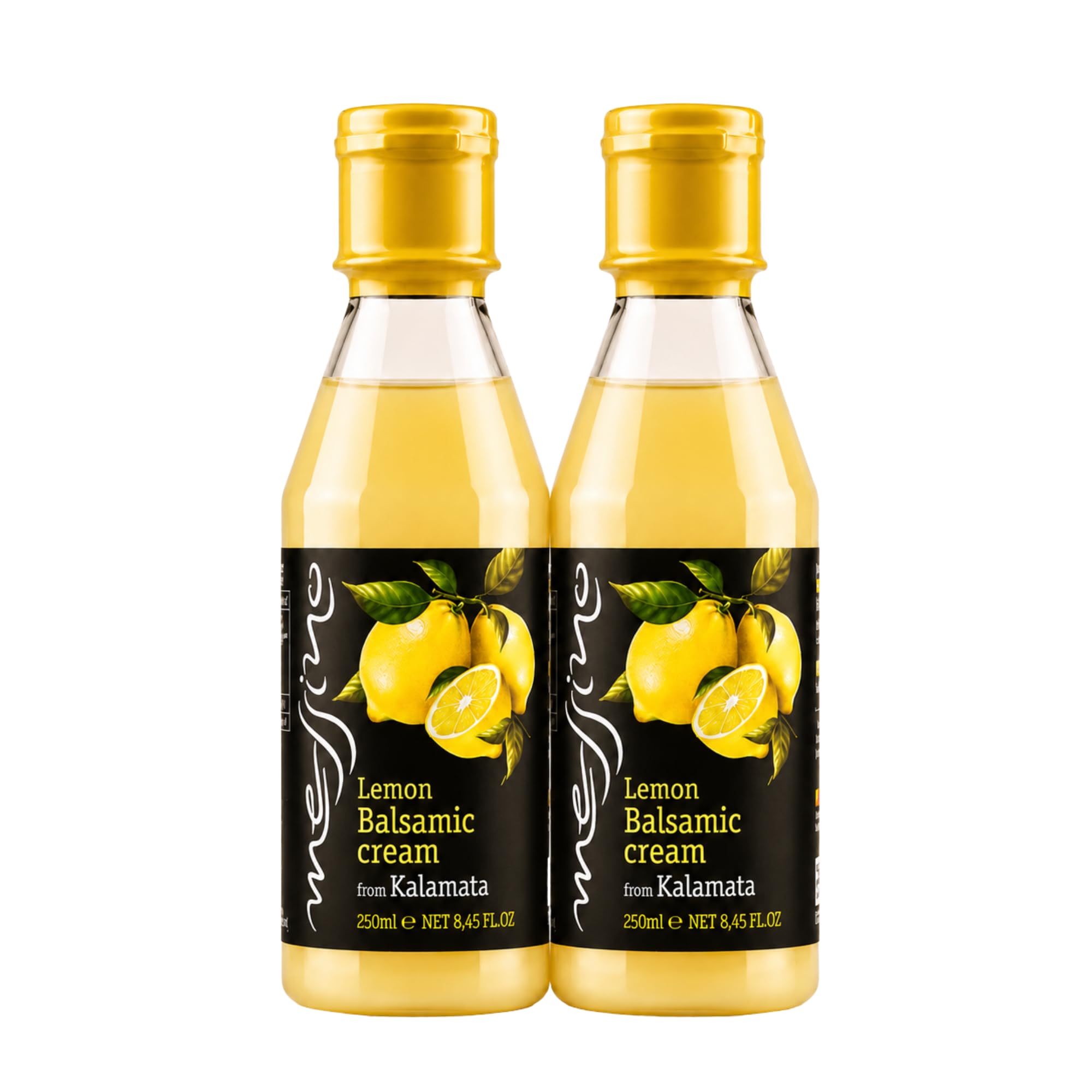 Messino Greek Lemon White Balsamic Cream - 2 x 250 ml Bottles (500 ml Total)