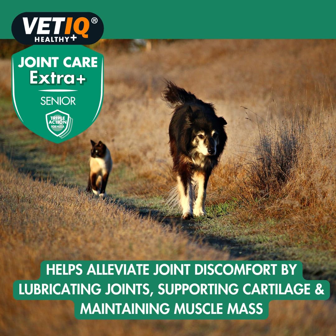 VETIQ Joint Care Extra + Senior Tablets for Dogs 7+ Years | 45 Tablets | Triple Action Support 3