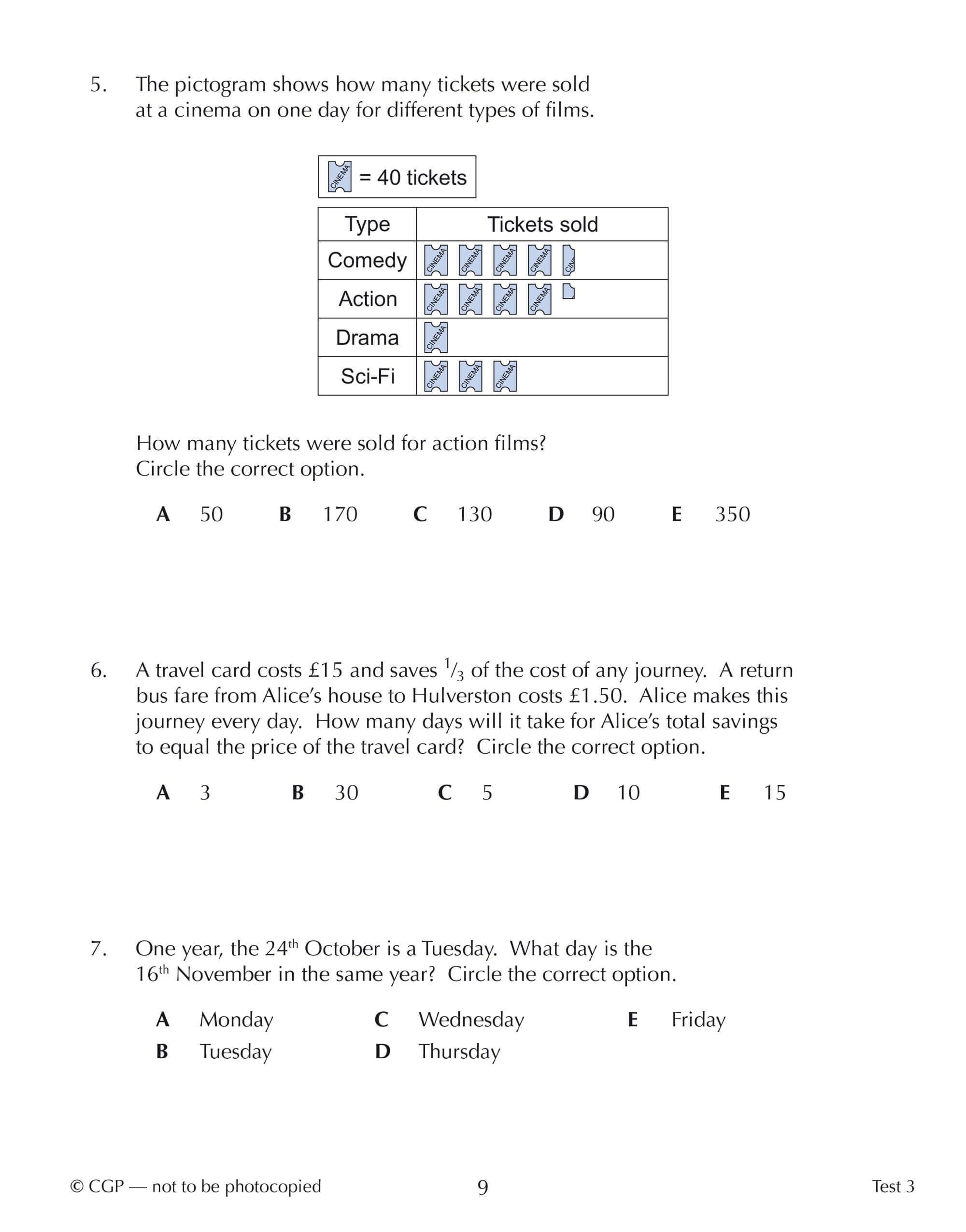 CGP 11+ GL 10-Minute Tests: Maths Word Problems for Ages 10-11 (2022 Tests) | Paperback 3