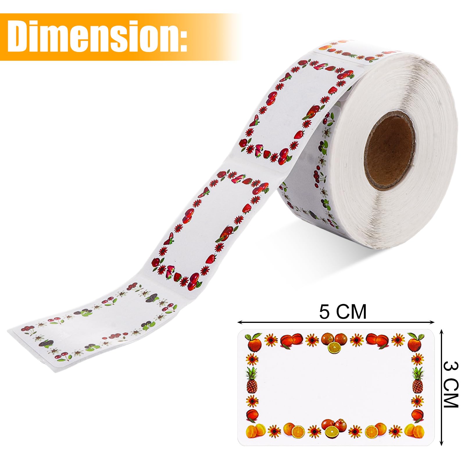 ASelected 1000 Pcs Jam Jar Labels, 30 x 50 mm All-Purpose Self-Adhesive Stickers, Multi-colored 2