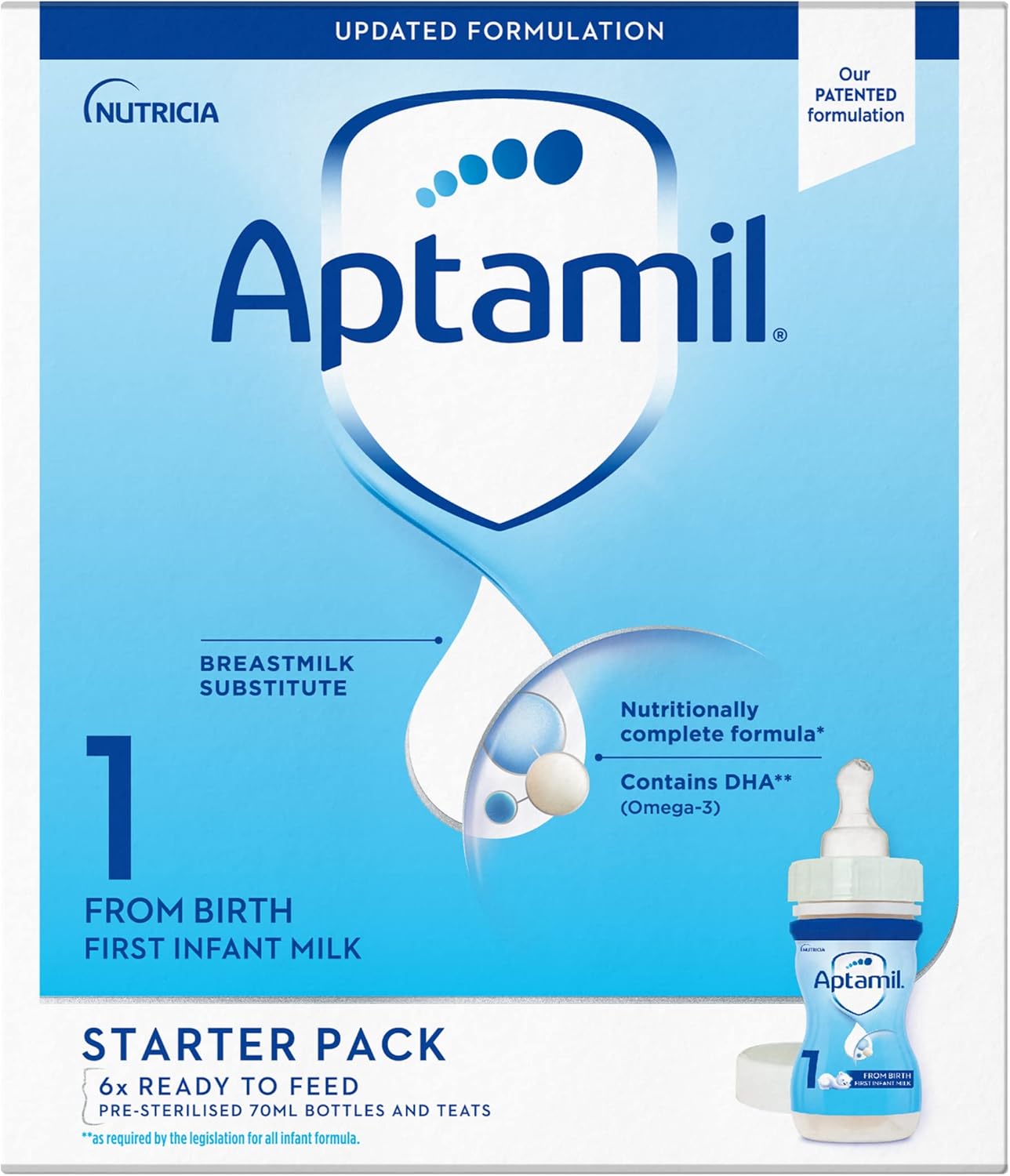 Aptamil 1 First Baby Milk Formula Starter Pack - Ready to Use Liquid, from Birth 5