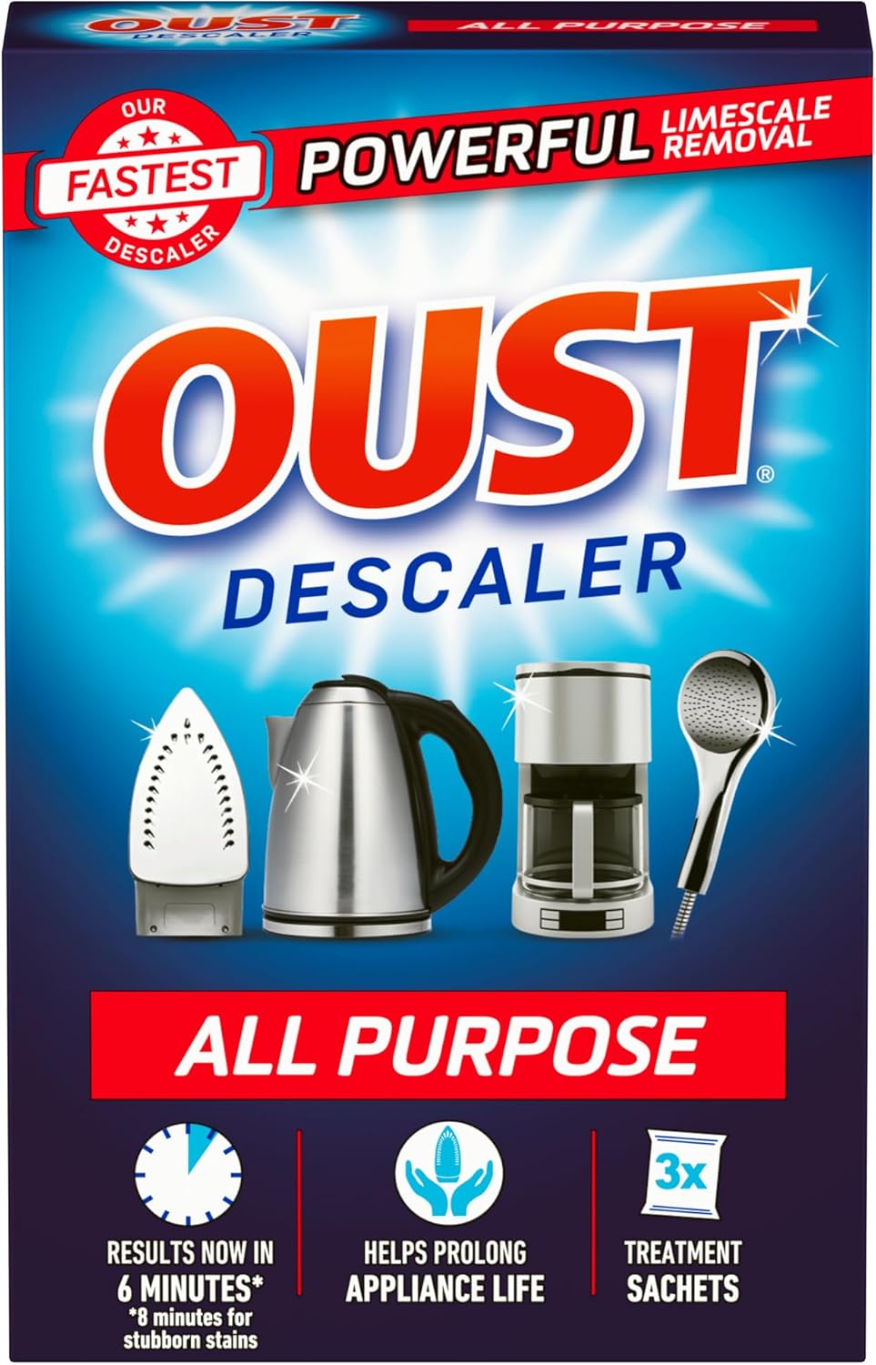 Oust Powerful All Purpose Descaler - Limescale Remover for Kettles, Irons, Coffee Machines & Shower Heads