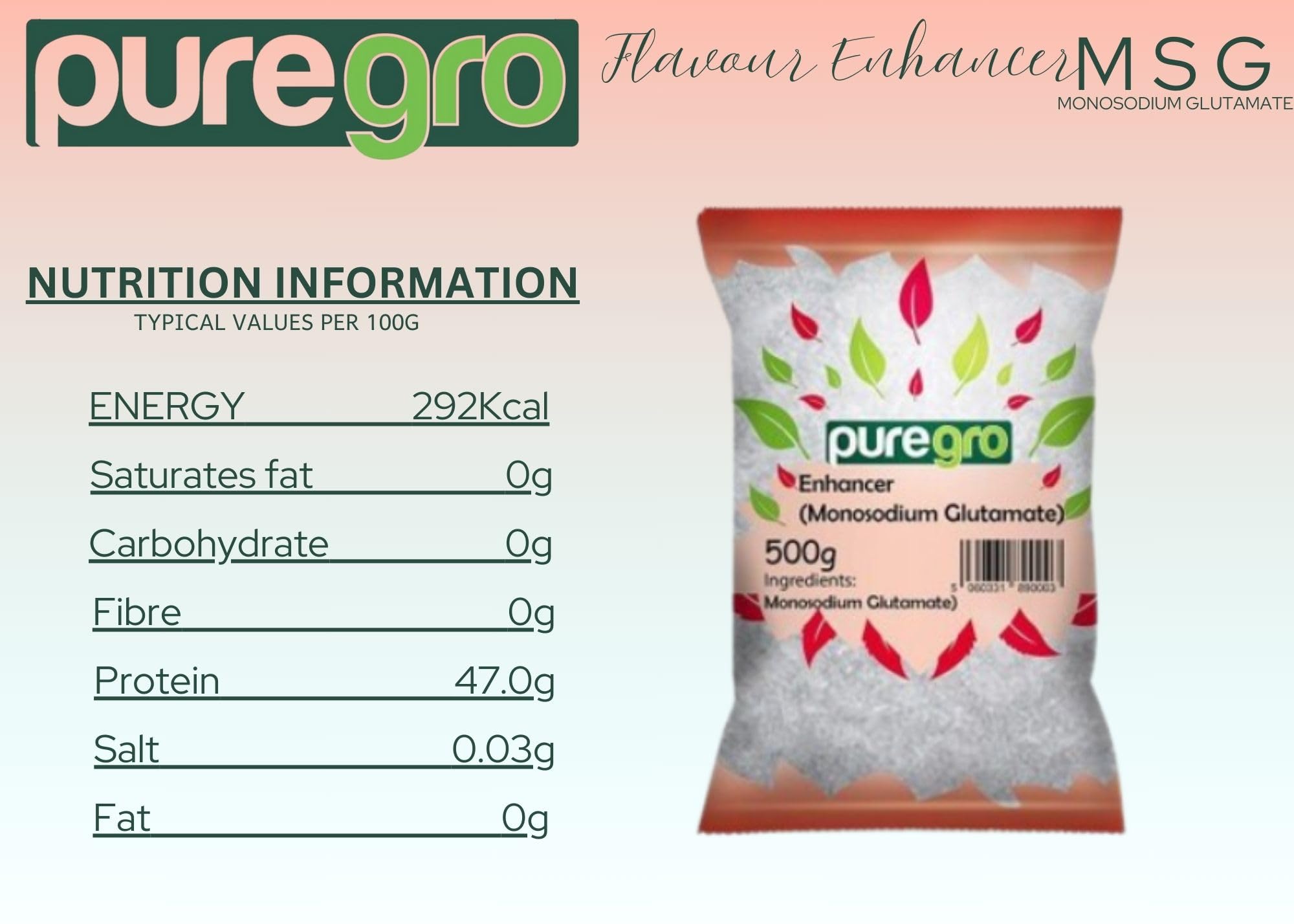 Puregro Flavour Enhancer 500g | Fine MSG Monosodium Glutamate | Umami Seasoning for Soups, Stir-Fries & Stews 8