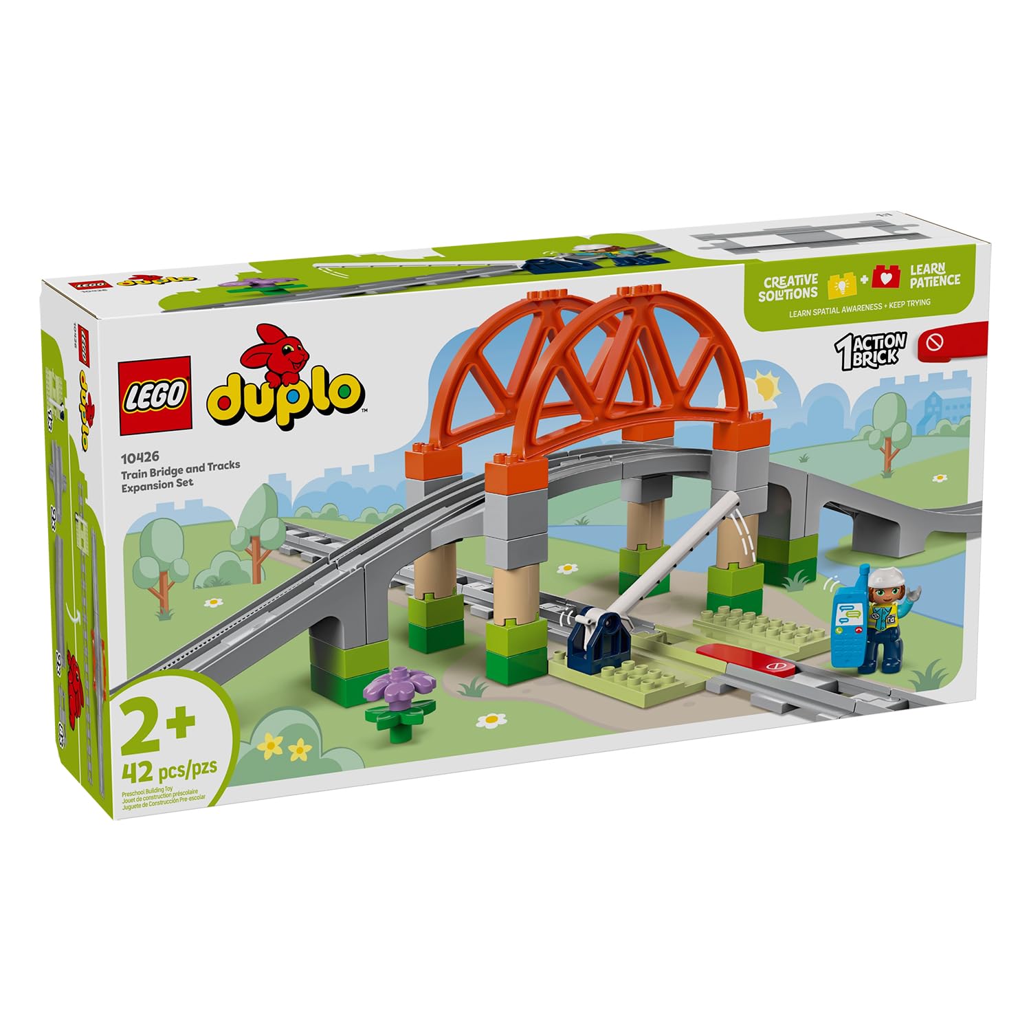 LEGO DUPLO Train Bridge and Tracks Expansion Set - Educational Building Toy for Toddlers 2+ 7
