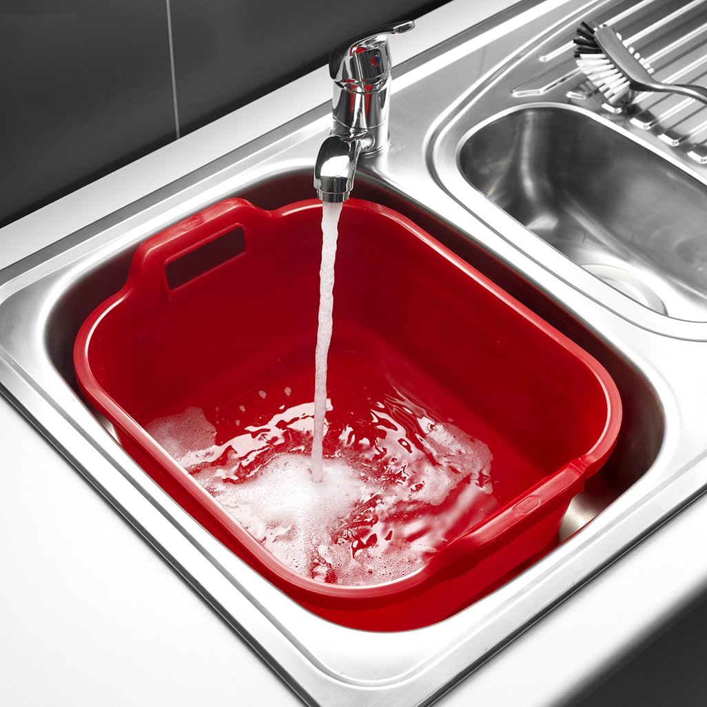 Addis Large Washing Up Bowl - 10L Capacity | Roasted Red | 39 x 32 x 14 cm
