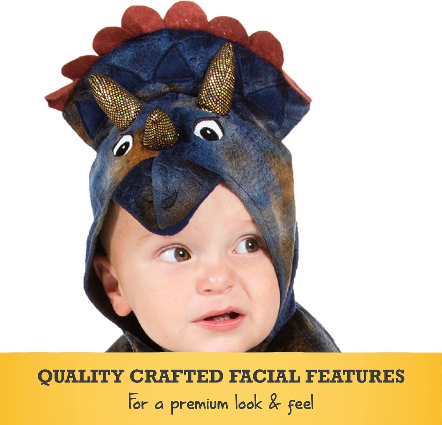 PRETEND TO BEE Baby Triceratops Dinosaur Dress Up Costume - Official Natural History Museum Onesie for Toddlers 12-18 Months 12