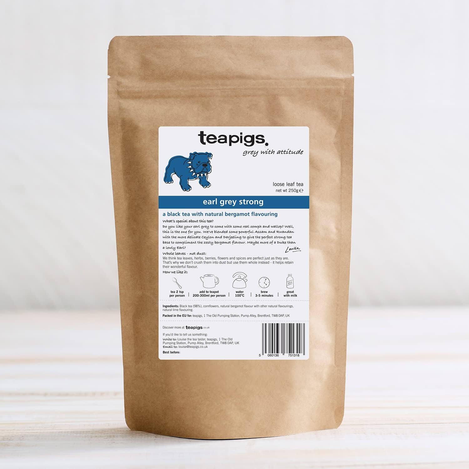 Teapigs Earl Grey Strong Loose Leaf Tea - Whole Leaf Black Tea with Bergamot & Cornflowers 6
