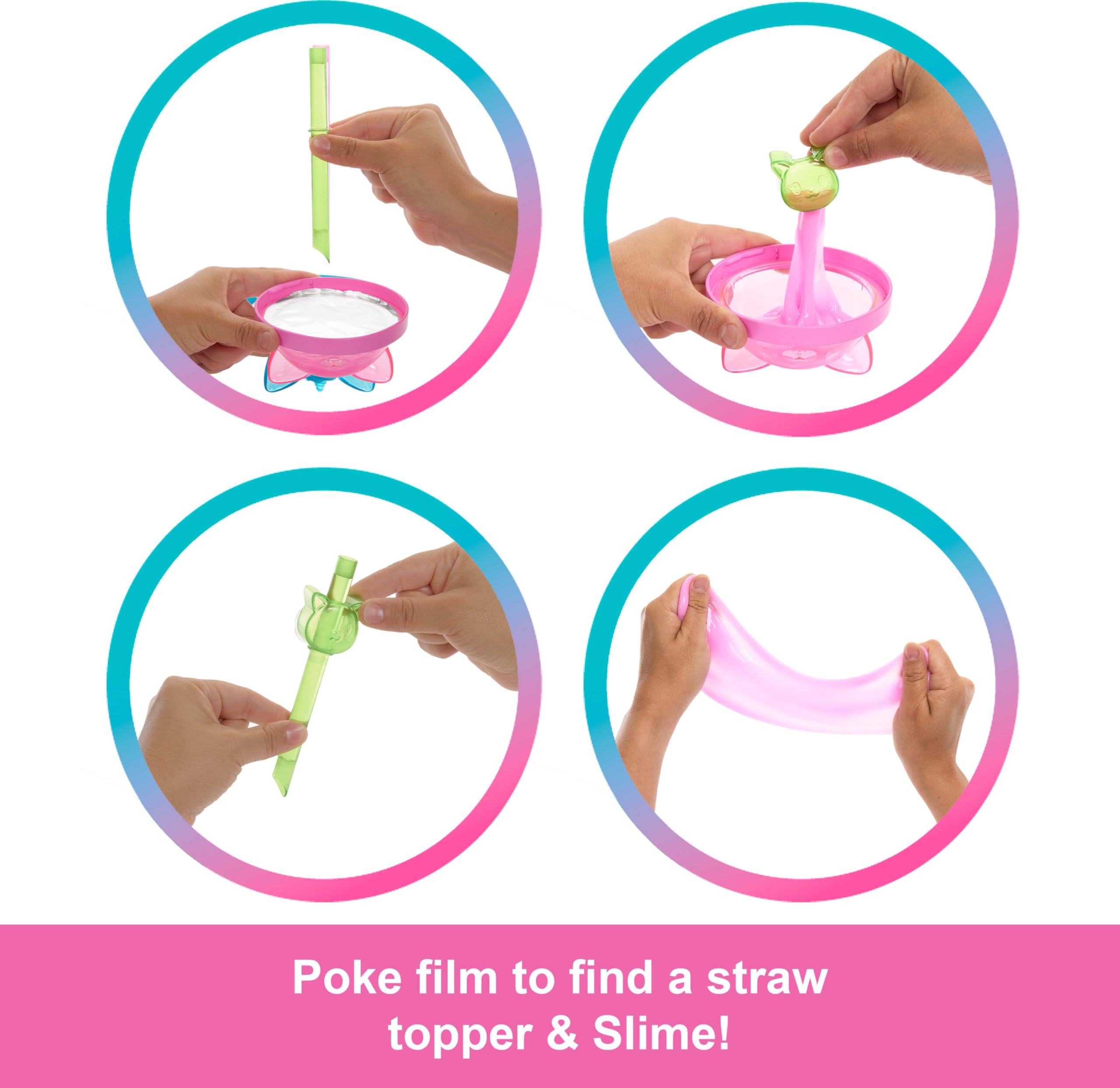 Barbie Pop Reveal Shakes Series Doll & Accessories Set - Pink, Scented, Color-Change Fun 3