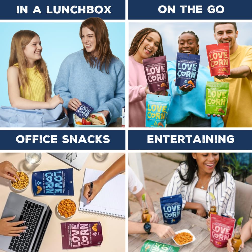 LOVE CORN Sea Salt Crunchy Corn Snack 45g x 10 Bags – Vegan Gluten Free Healthy Snack 6