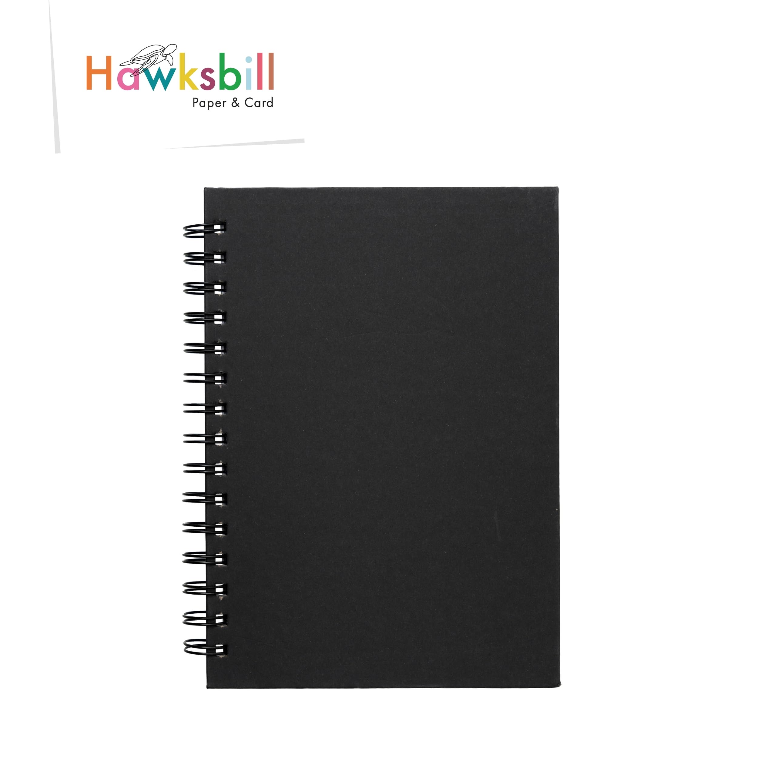 Hawksbill - A3 Black Sketchbook Hardcover Spiral 40 Sheets 150GSM Acid-Free Paper 24